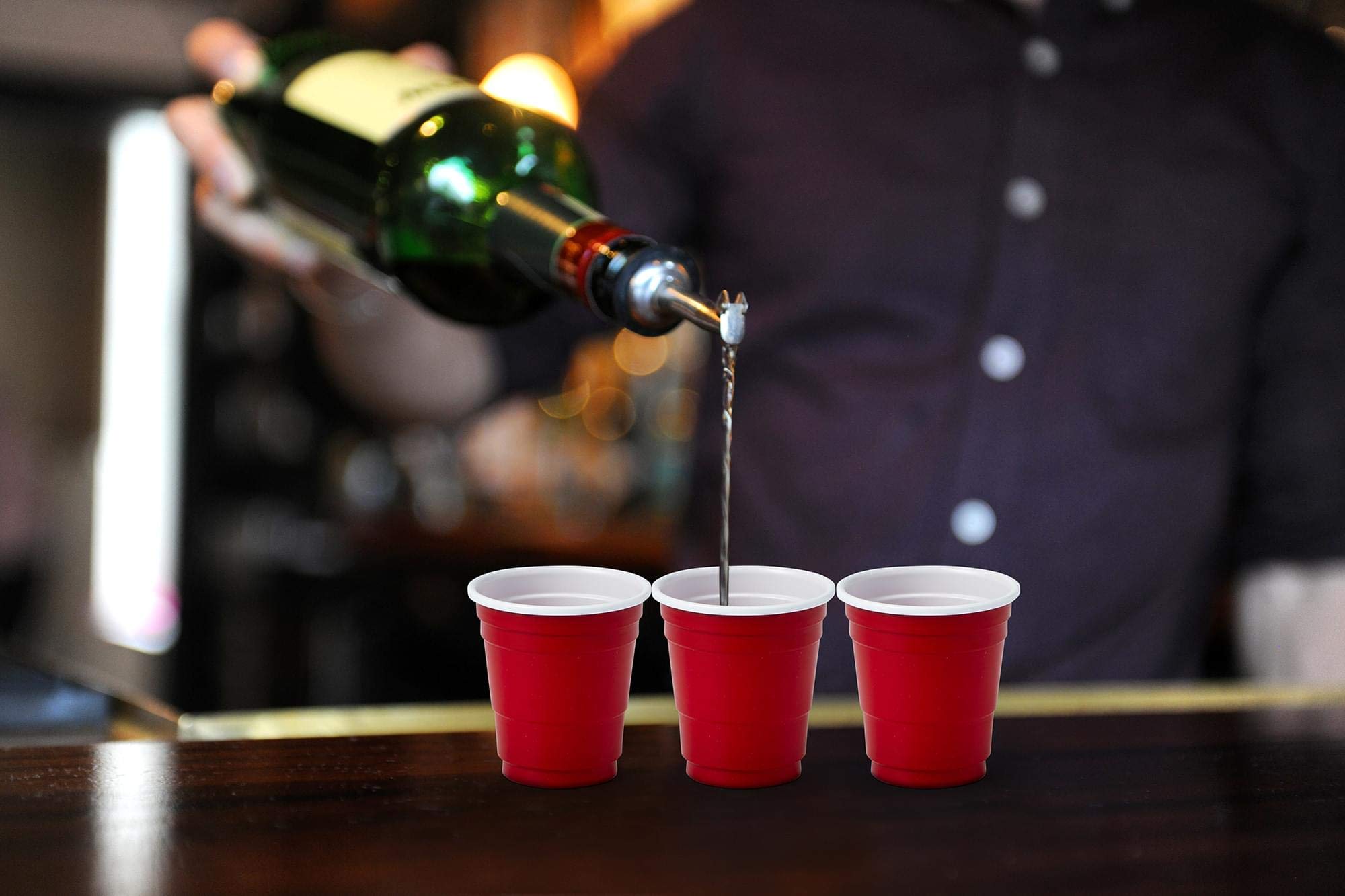 20 Pack 1.5 oz Acrylic Shot Glasses - Red Plastic Party Cups for Drinking, Tasting & Sampling - Disposable Beverage Ware for Birthday Parties, Weddings, Poolside Events & Games - Perfect for Cocktails, Beer, Liquor & Wine Tasting