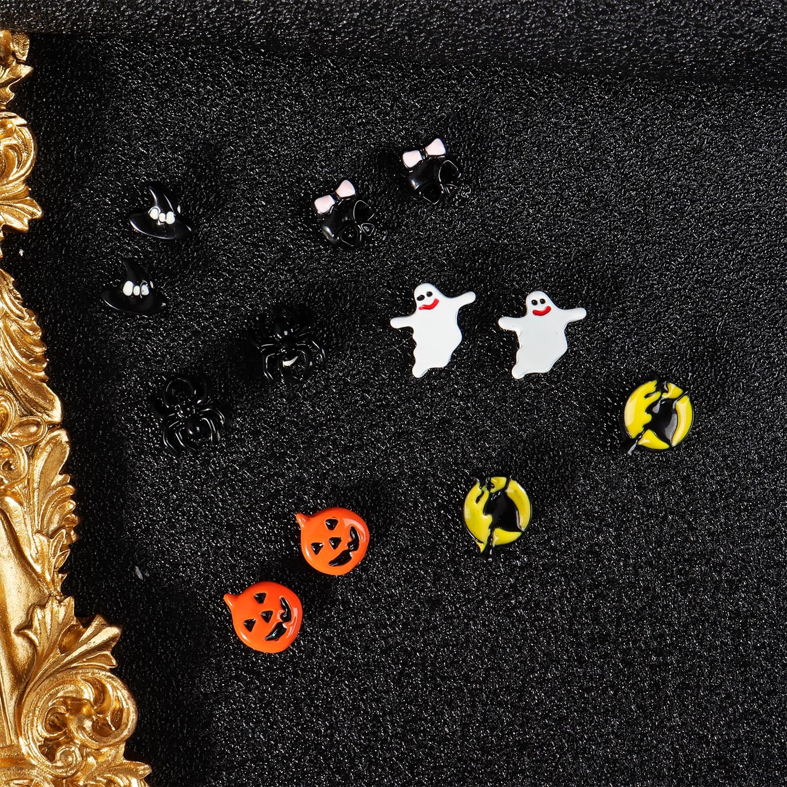 Halloween Earrings for Women - Bat, Cat, Witch, Spider Web, Skull & Pumpkin Dangle Earrings Set | Spooky Jewelry for Halloween Costume & Party Outfit Accessories
