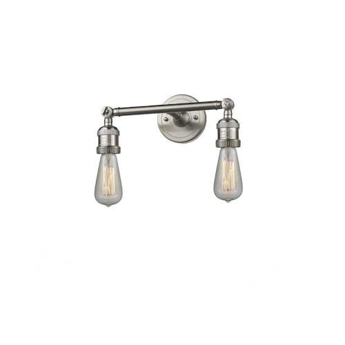 Franklin Restoration Collection 208-SN Two Light Bathroom Vanity Set in Pewter, Nickel & Silver Finish - Elegant Lighting for Modern Bathroom Remodeling & Home Decor