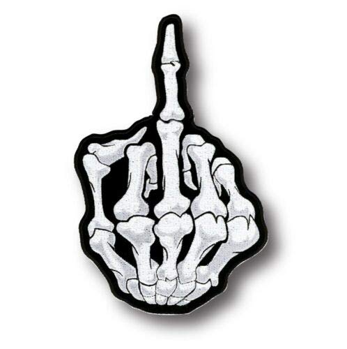 Funny Skeleton Middle Finger Vinyl Sticker - 2