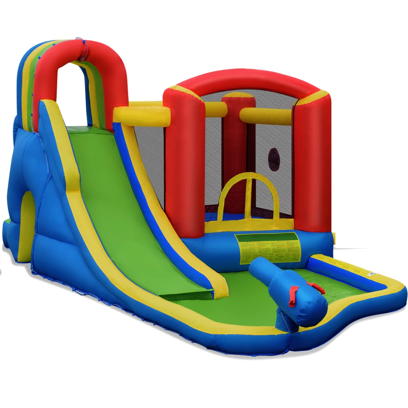 **BounTech Inflatable Water Slide for Kids - Outdoor Water Bounce House with Waterslide, Ball Pit & Splash Pool | Wet & Dry Combo Backyard Party Fun - Perfect for Summer, Birthdays & Family Gatherings**
