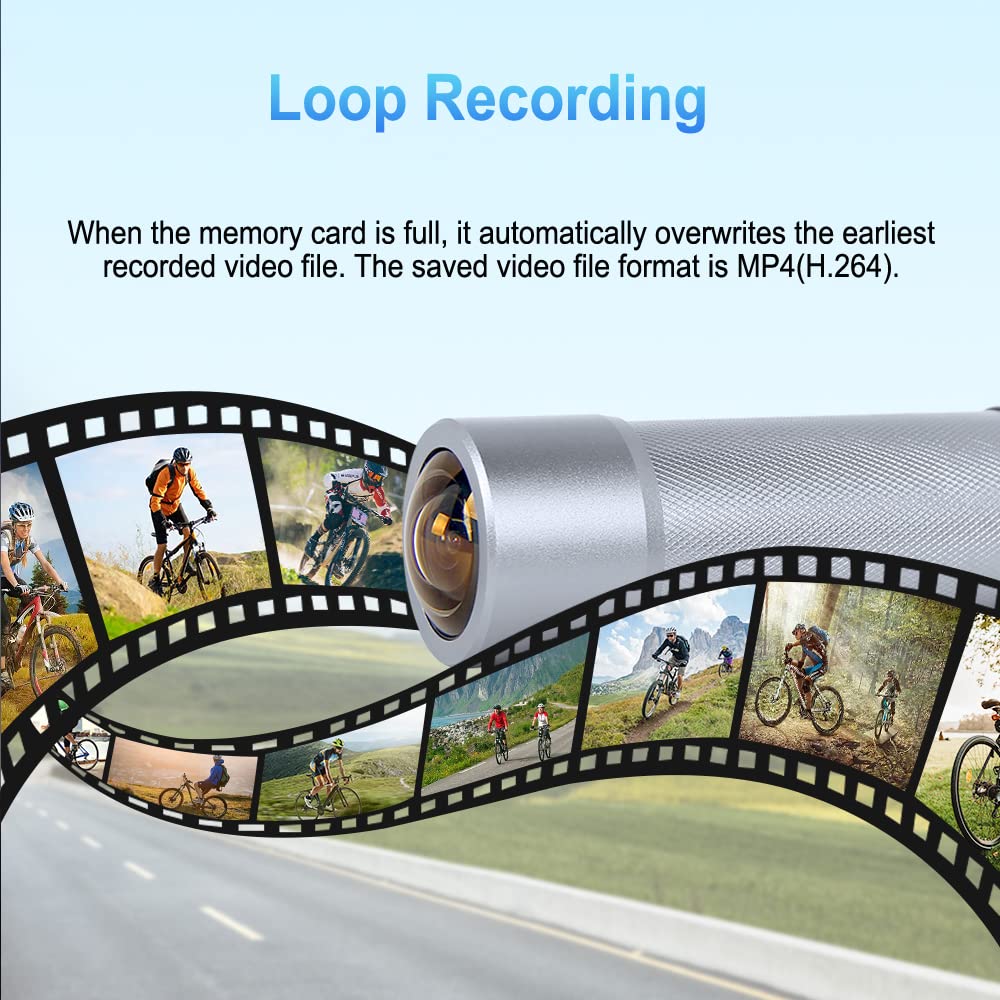 VSYSTO 170° Wide Angle 4K Bike Motorcycle Helmet Camera - WiFi Waterproof Action Camera with Night Vision, G-Sensor & Loop Recording - Perfect for Cycling, Motorcycling, Adventure Sports & Vlogging