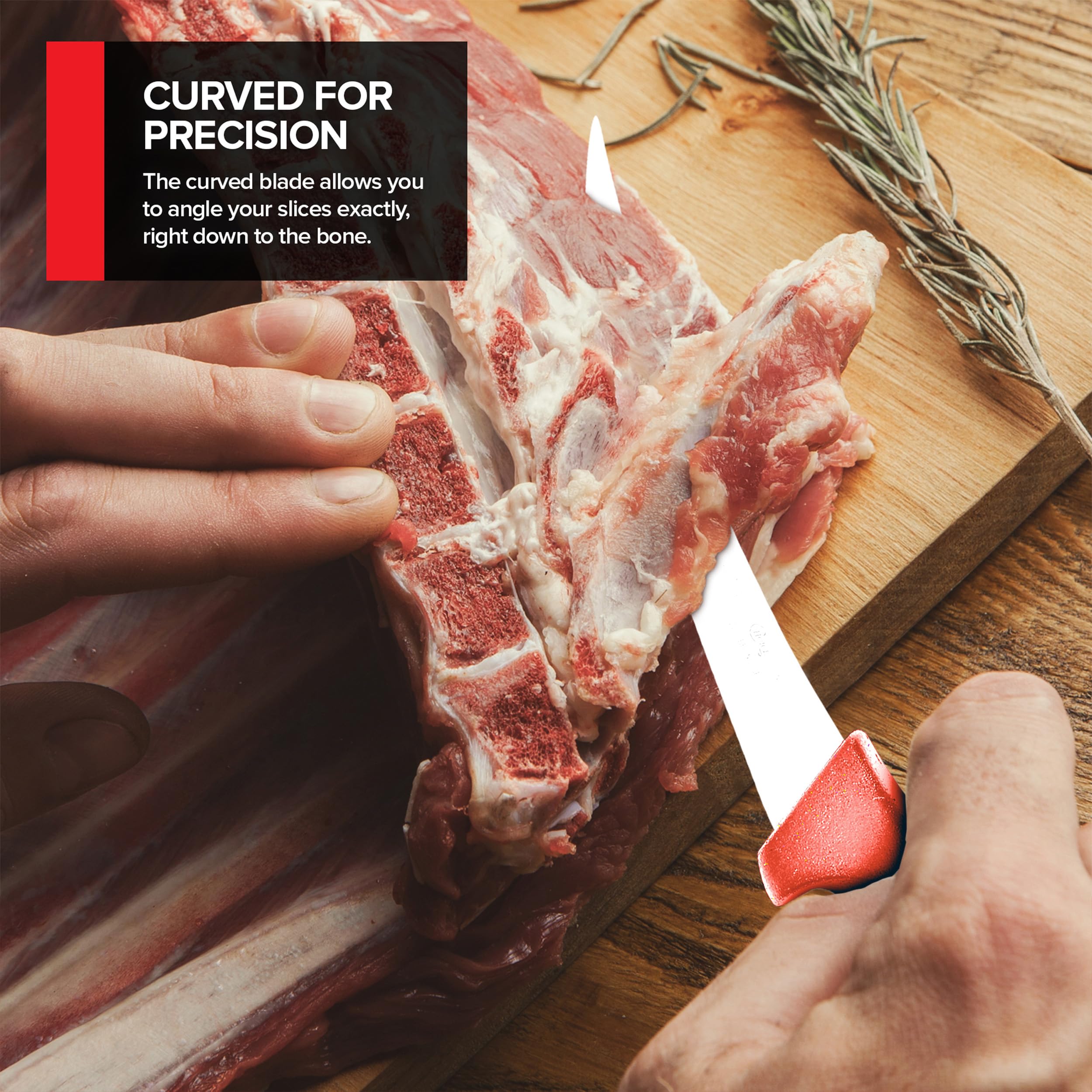 Premium 6 Inch Boning Knife - Ultra Sharp Stainless Steel Blade for Meat Cutting, Deboning & Filleting | Ergonomic Red Plastic Handle | Professional Butcher Knife for Home Kitchen & BBQ | Perfect for Beef, Poultry, Fish and Game Processing