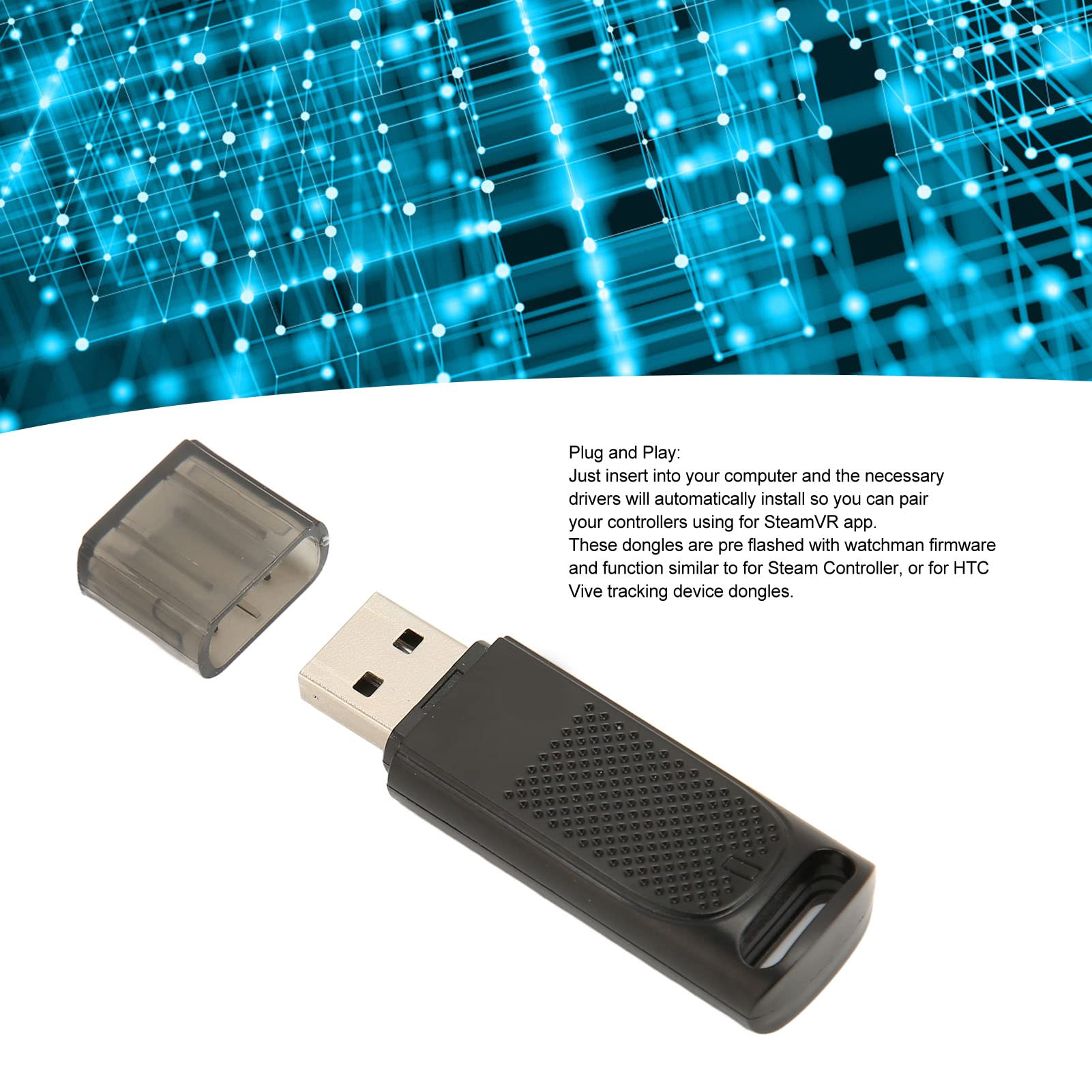 Zunate SteamVR Receiver Dongle for HTC Vive & Valve Index - USB Wireless Tracking Device Dongle for VR Controllers - Perfect for VR Gaming, Simulation & Motion Tracking