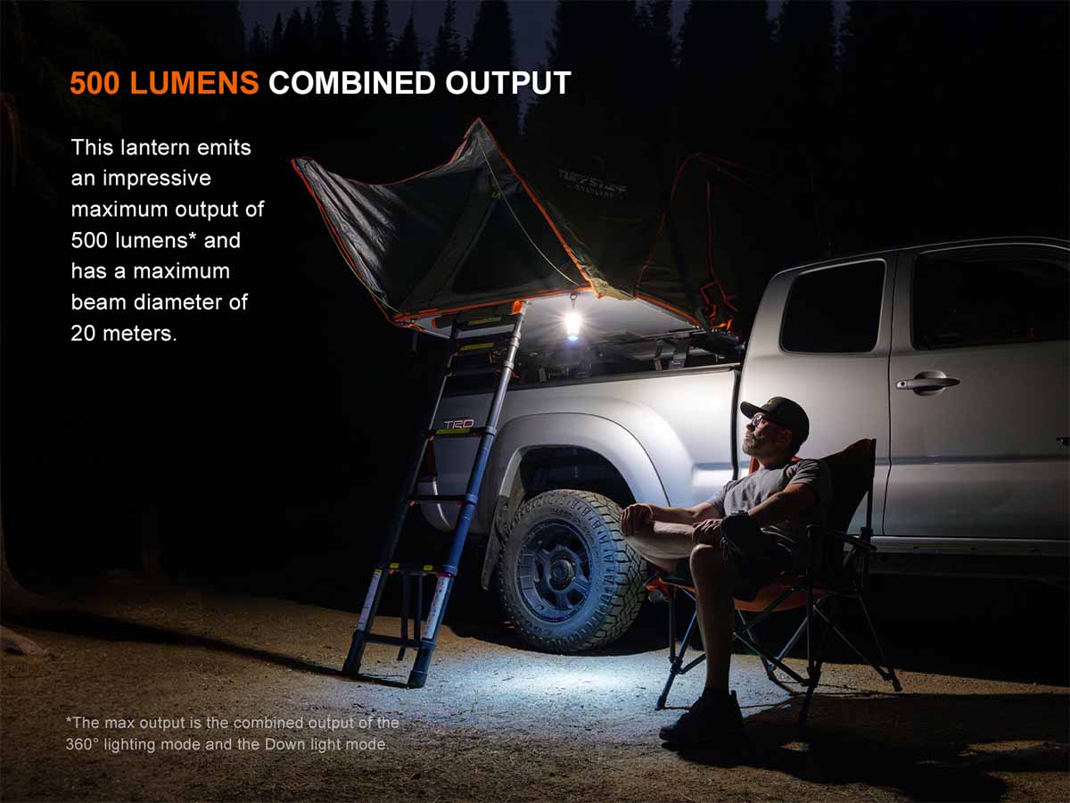 Fenix CL22R Rechargeable Camping Lantern - 500 Lumens, USB-C Charging, Waterproof Outdoor Light for Hiking, Emergency, Power Outages & Backpacking