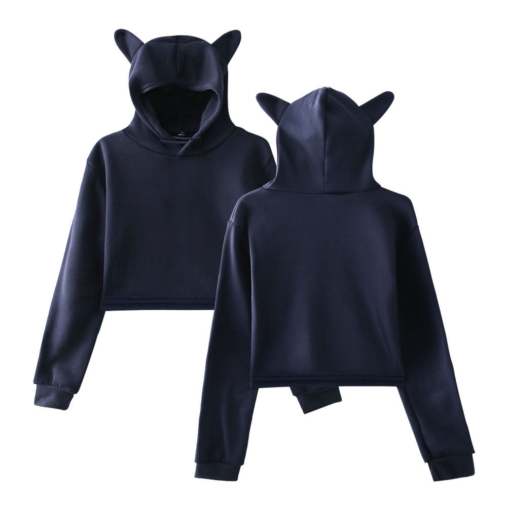 Women's Streetwear Hoodie - Long Sleeve Crop Top Pullover Sweatshirt for Girls | Spring Fashion, Casual Wear & Gym Outfits