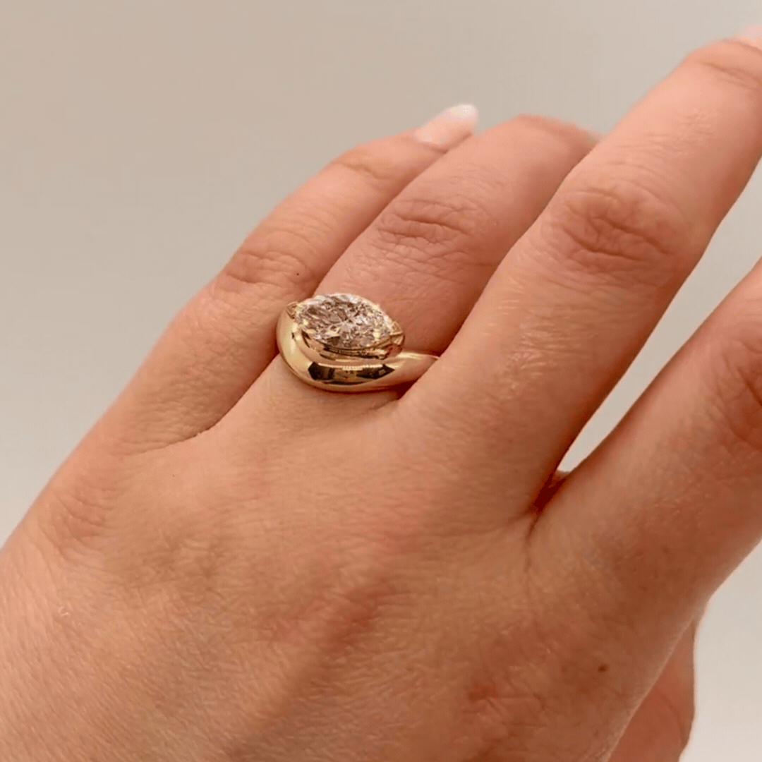 Elegant Cloud Marquise Ring - Vintage Inspired Solitaire Engagement Ring for Women | Perfect for Weddings, Anniversaries & Special Occasions