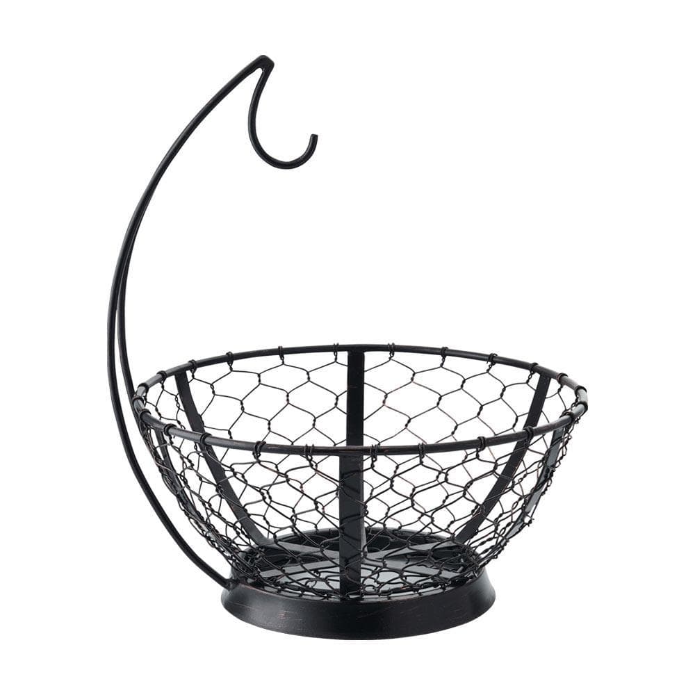 Fresh Farmers Market Fruit Basket with Banana Hanger - Perfect for Kitchen Counter, Dining Table & Healthy Snack Storage