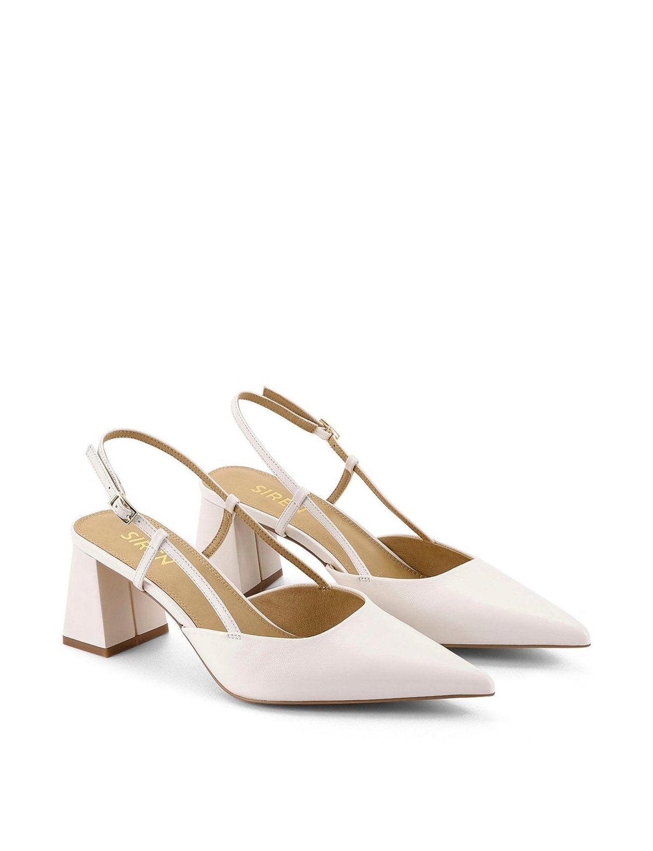 Yasmine Slingback Heels - Women's Comfortable Leather Pumps with Ankle Strap | Perfect for Office, Wedding & Evening Events