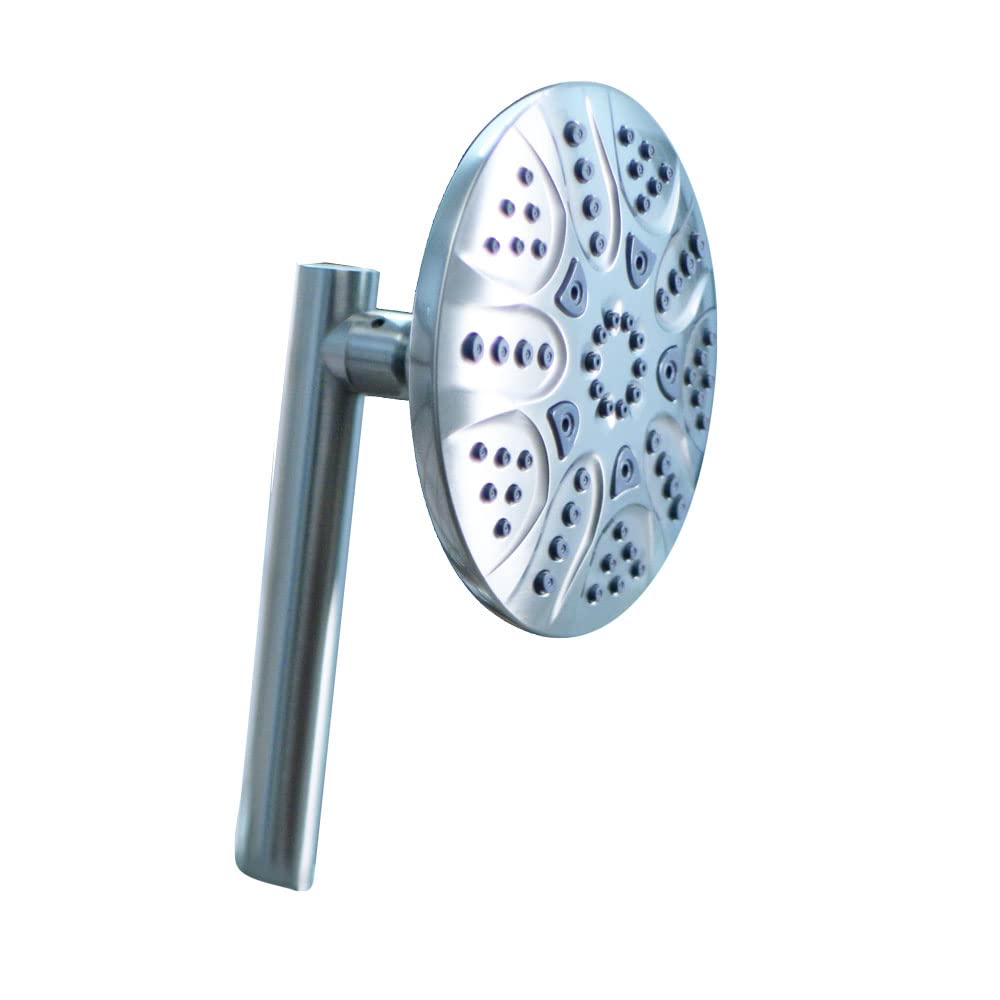 Westbrass SCH900-26 No-Drill Adjustable Slide Shower Bar Kit with Diverter, 5-Function Round Fixed Shower Head & Handheld Shower, 5 Ft. Hose in Polished Chrome - Perfect for Bathroom Renovation & Modern Home Upgrades
