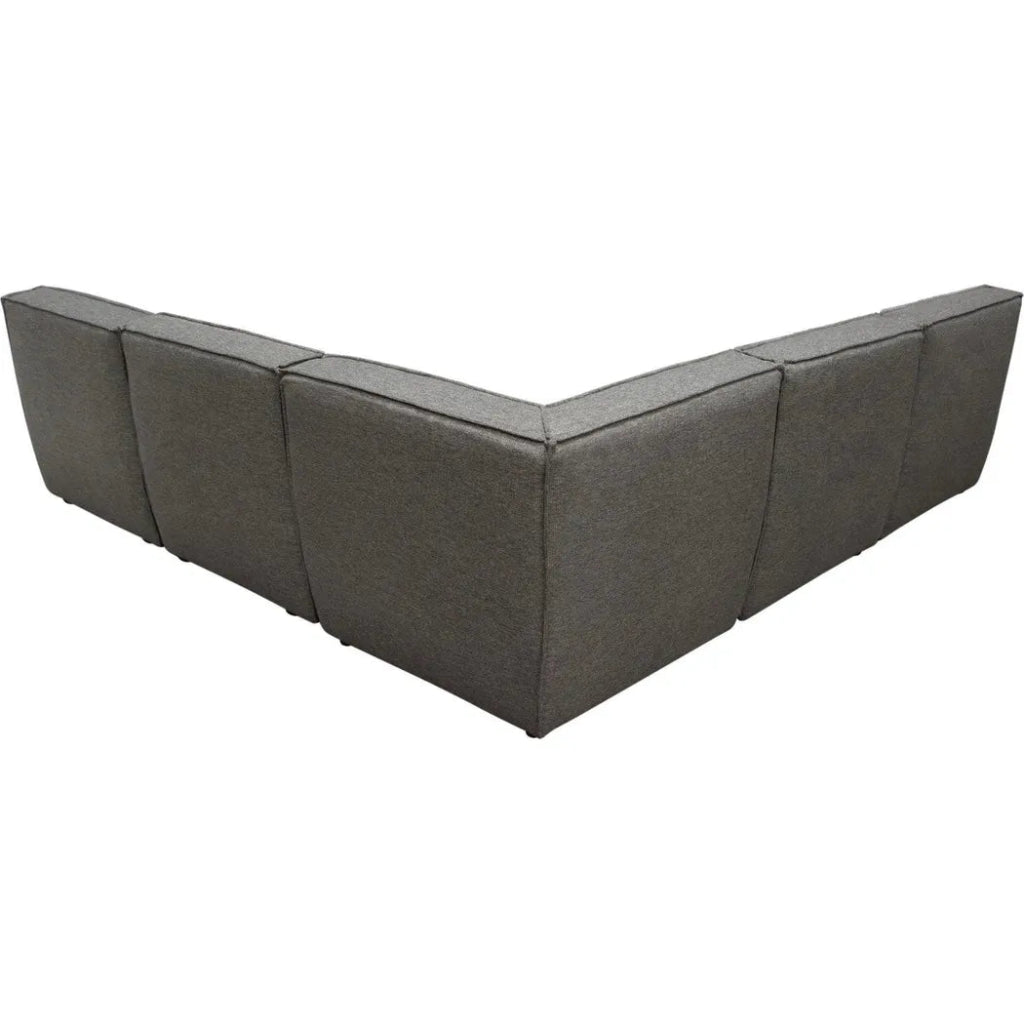 5-Piece Grey Corner Modular Sectional Sofa Set - Modern L-Shaped Couch for Living Room, Lounge & Home Theater