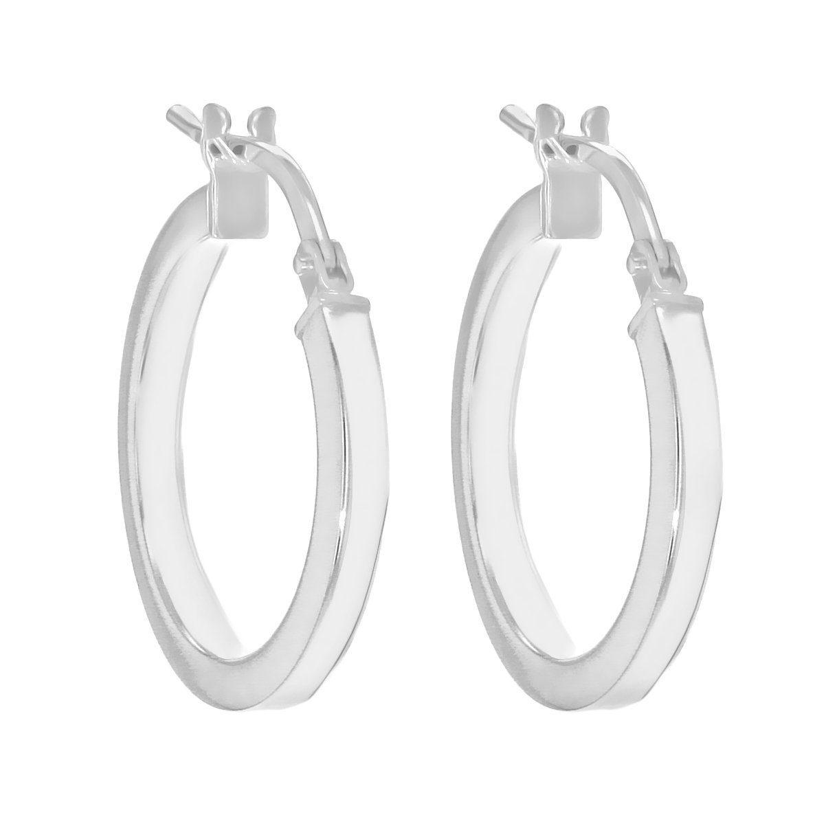 Carissima 9ct White Gold Creole Hoop Earrings for Women - Elegant & Timeless Jewelry for Parties, Weddings & Everyday Wear