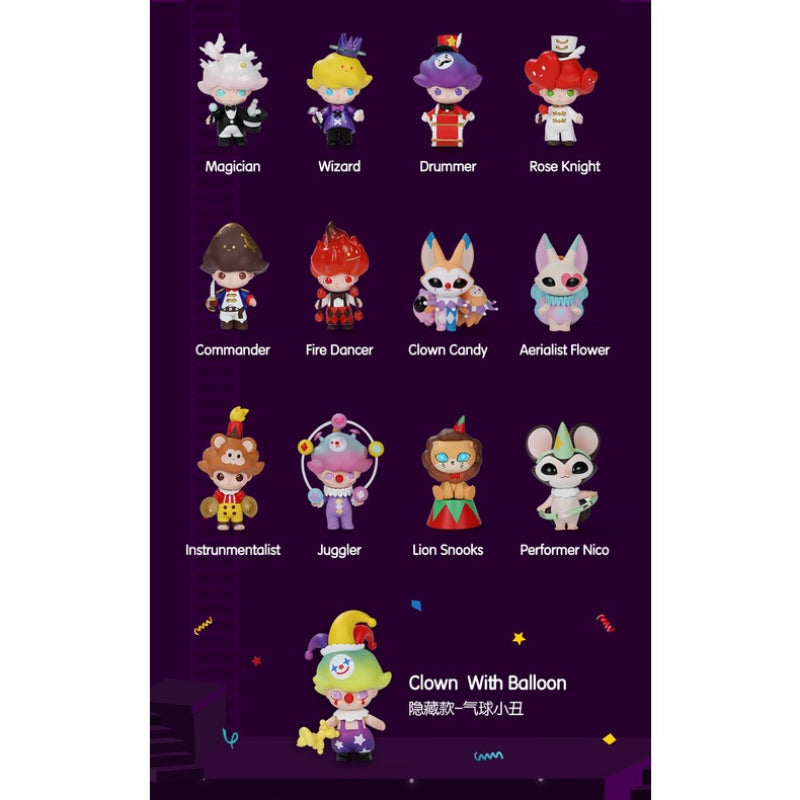 DIMOO Midnight Circus Series Complete Set - Limited Edition Collectible Figures for Display & Gifting - Perfect for Home Decor, Office Display, and Toy Collections