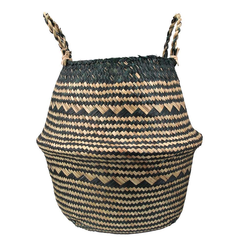 Stylish Foldable Seagrass Storage Basket for Toys, Clothes & Plants - Home Organization