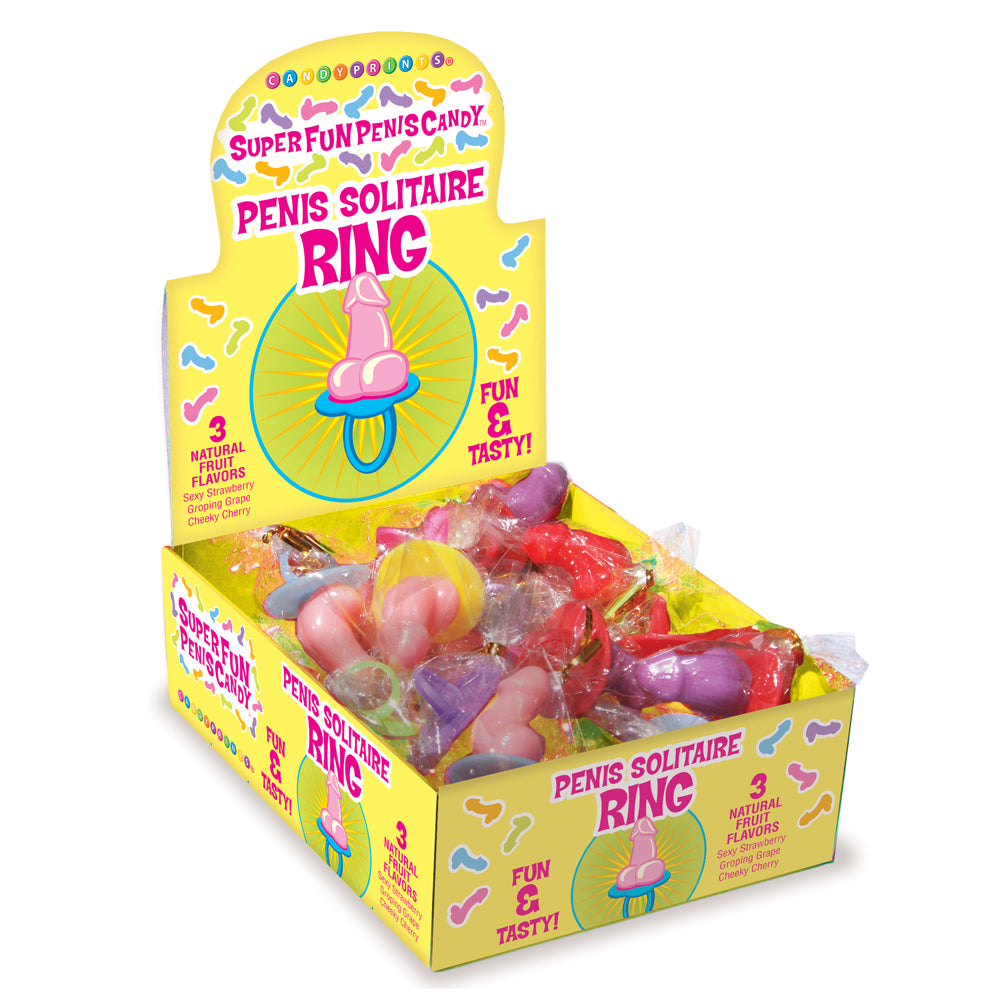 Funny Candy Penis Solitaire Ring - Edible Novelty Jewelry for Bachelorette Parties & Adult Gifts - Perfect for Bachelorette Party Favors, Birthday Gags & Adult Humor Gifts