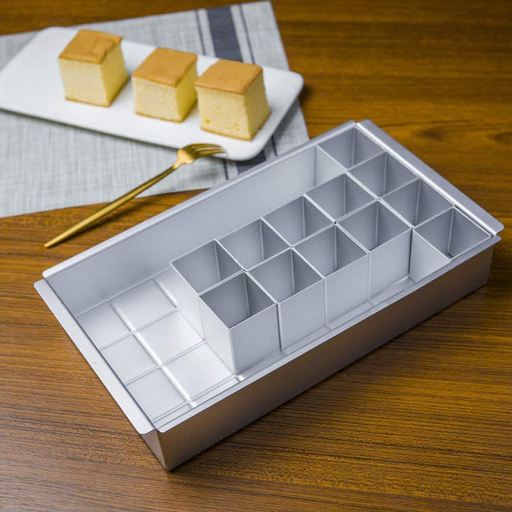Square Aluminum DIY Number Cake Pan Set (0-9) - Reusable Letter & Number Mousse Cake Molds for Wedding, Birthday, Baby Shower & Anniversary Celebrations - Perfect for Custom Cakes, Cupcakes & Dessert Decorations