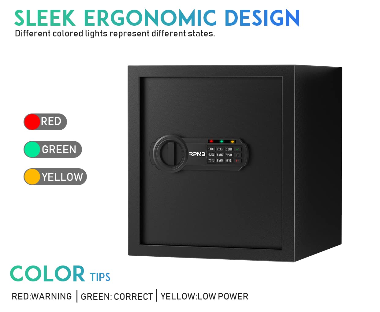 RPNB Deluxe Digital Keypad Safe Box - 1.2 Cubic Feet Steel Alloy Security Safe for Home, Office & Hotel | Secure Storage for Jewelry, Cash, Guns & Valuables | Compact Drop Safe with Electronic Lock for Business & Personal Use