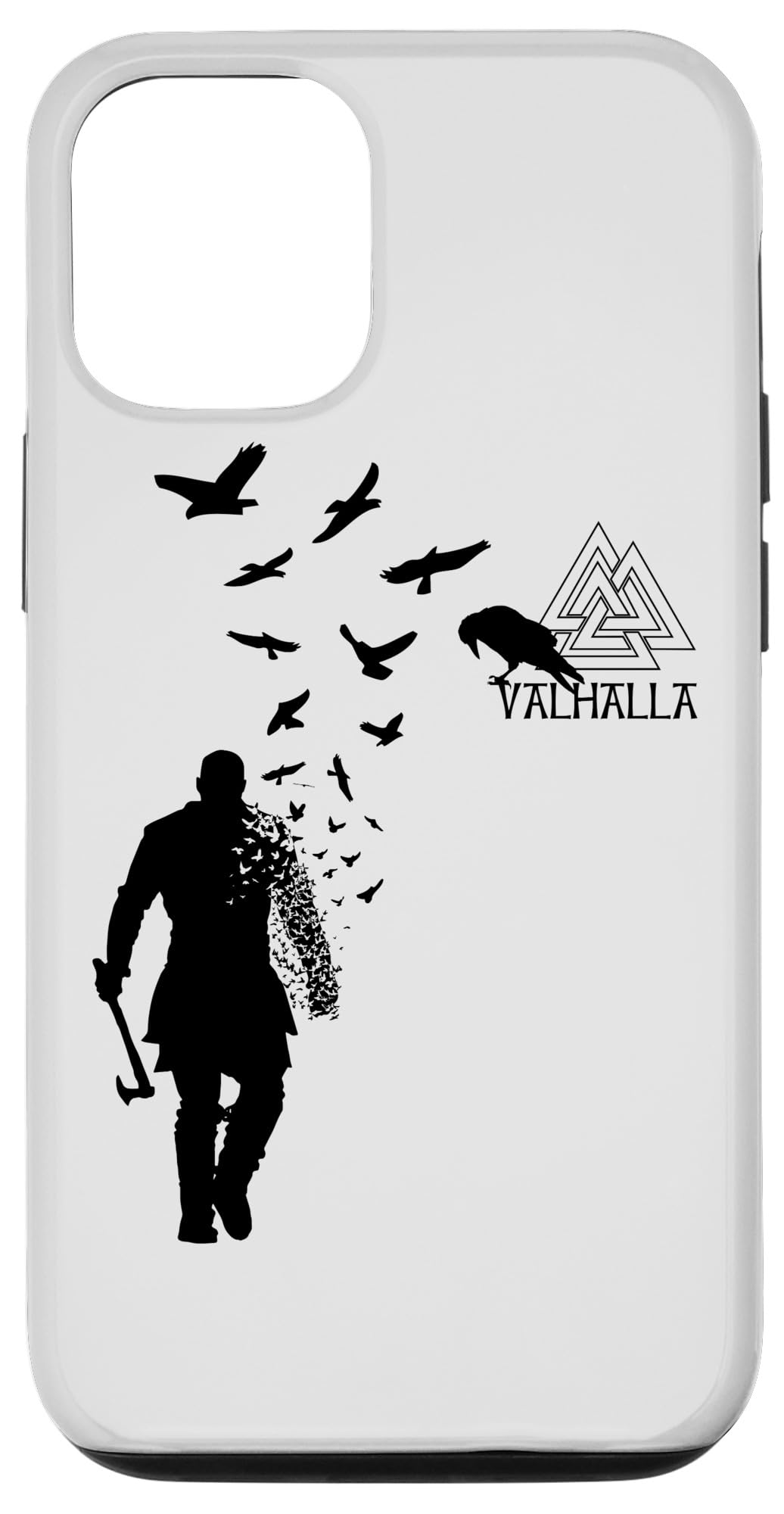 Premium Viking Ragnar Lodbrok Valhalla Odin Ravens Phone Case for iPhone 12/12 Pro - Norse Mythology Inspired Protective Cover for Daily Use, Travel & Outdoor Adventures