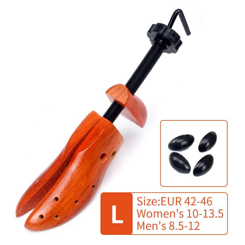 1 PCS Adjustable Wooden Shoe Stretcher for Men & Women - Brown, Large Size (EUR 42-46) - Perfect for Leather Shoes, Boots & Comfort Stretching at Home
