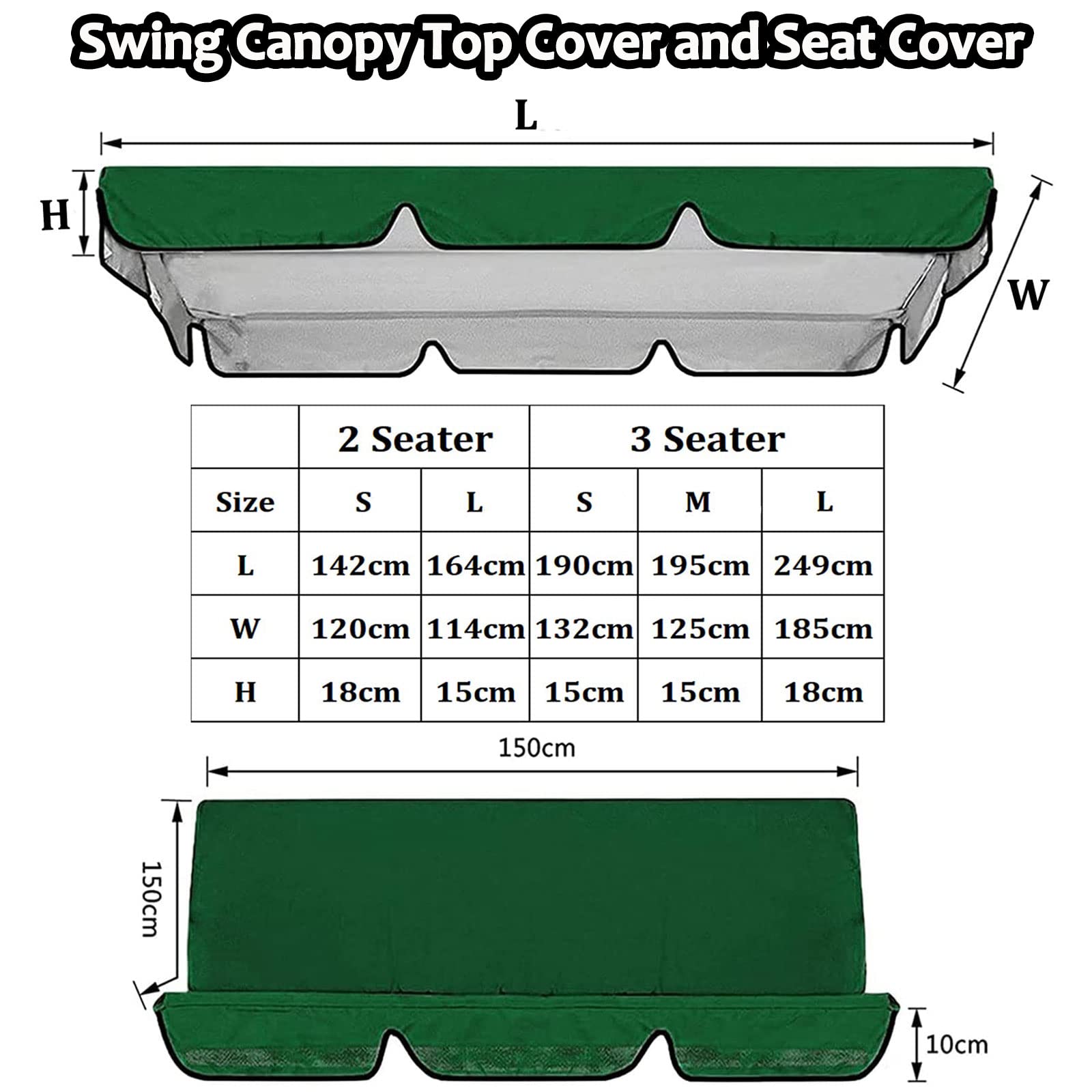 **Waterproof Porch Swing Canopy Cover Set - 142x120x18cm Sun Shade Replacement for Garden Swing Seat & Outdoor Patio Hammock Swing Cushion Cover - Perfect for Backyard Relaxation, Sun Protection & Outdoor Decor**