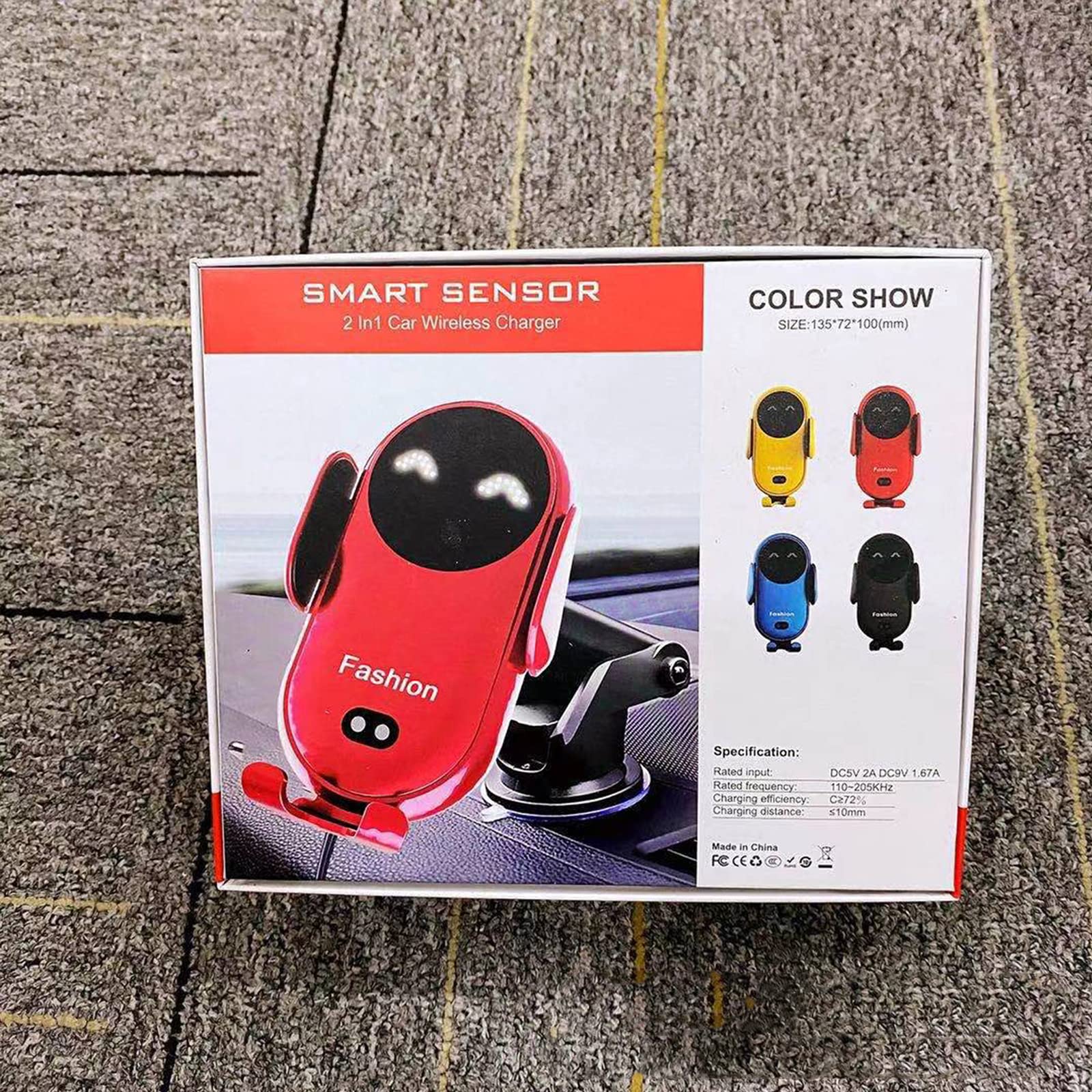 LYEAA Universal Wireless Car Charger with Suction Cup Mount - 10W Fast Charging, Infrared Sensor Auto-Clamping Phone Holder for iPhone & Android - Perfect for Commuting, Road Trips & Hands-Free Driving