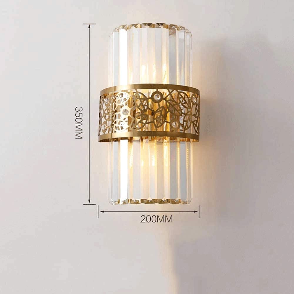 Postmodern Crystal Wall Lamps - Creative Bedside Night Light with Hollow Metal Decor, Modern Indoor Wall Fixture for Hallway, Living Room, Dining Room & Kitchen (E14 Lamp Holder) - Perfect for Bedroom Ambiance & Home Decor Lighting