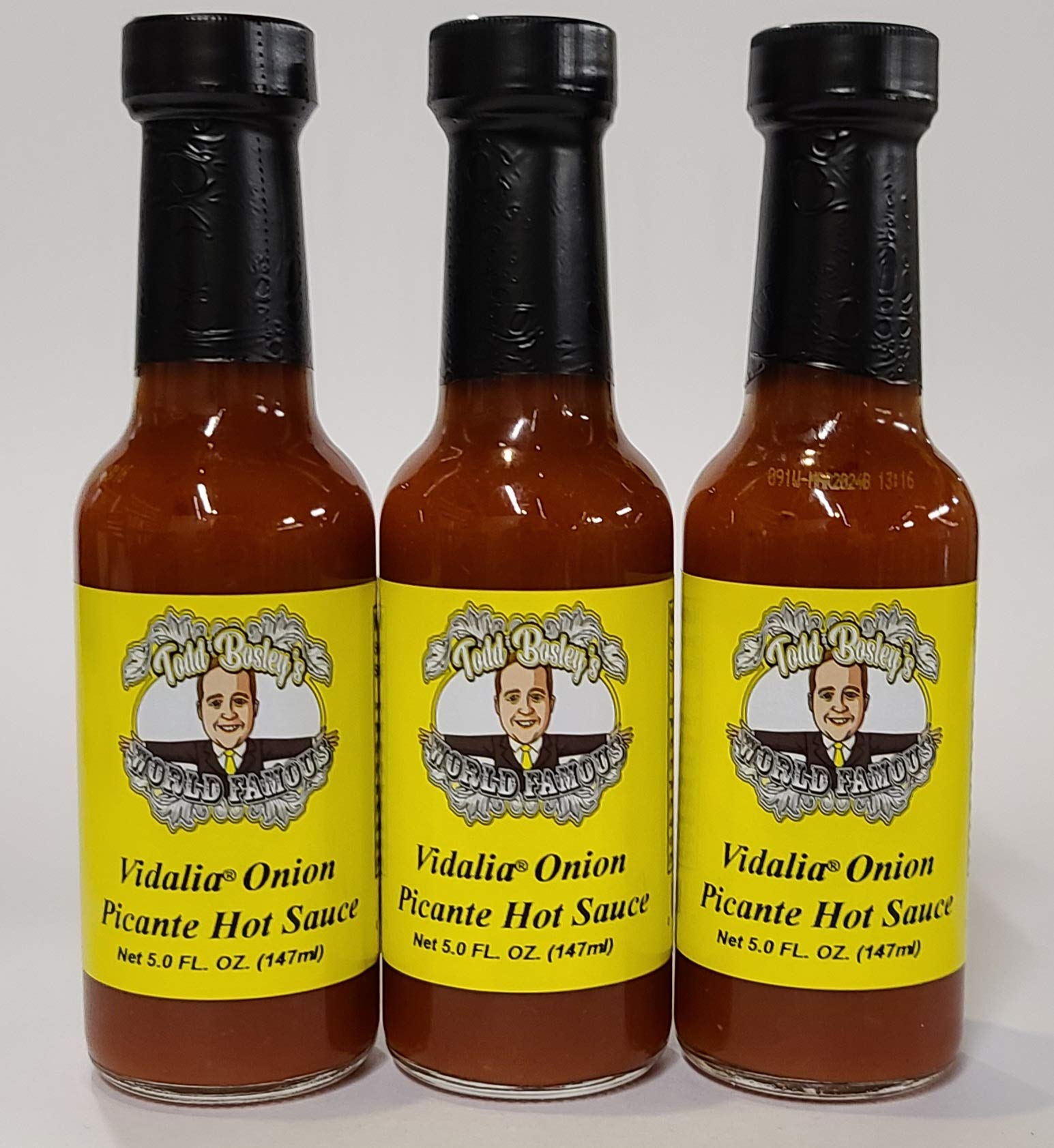 Todd Bosley's World Famous Vidalia Onion Picante Hot Sauce - 3 Pack | Spicy Onion Flavored Hot Sauce | Perfect for Tacos, Wings, Burgers & BBQ