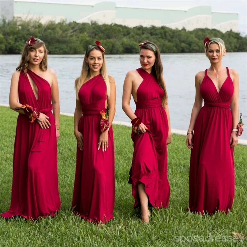 Elegant Red A-Line Long Bridesmaid Dresses for Weddings, Parties & Formal Events - WG1221 | Affordable & Stylish Online Purchase