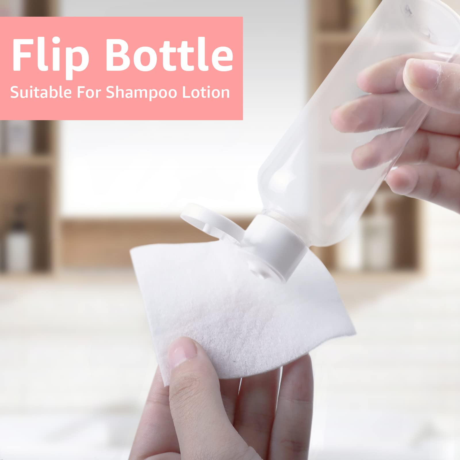 5Pcs 100ml Clear Travel Bottles with Lids - Leakproof Refillable Plastic Containers for Shampoo, Lotion & Cosmetics | TSA Approved Toiletry Bottles for Air Travel, Gym & Vacation Essentials