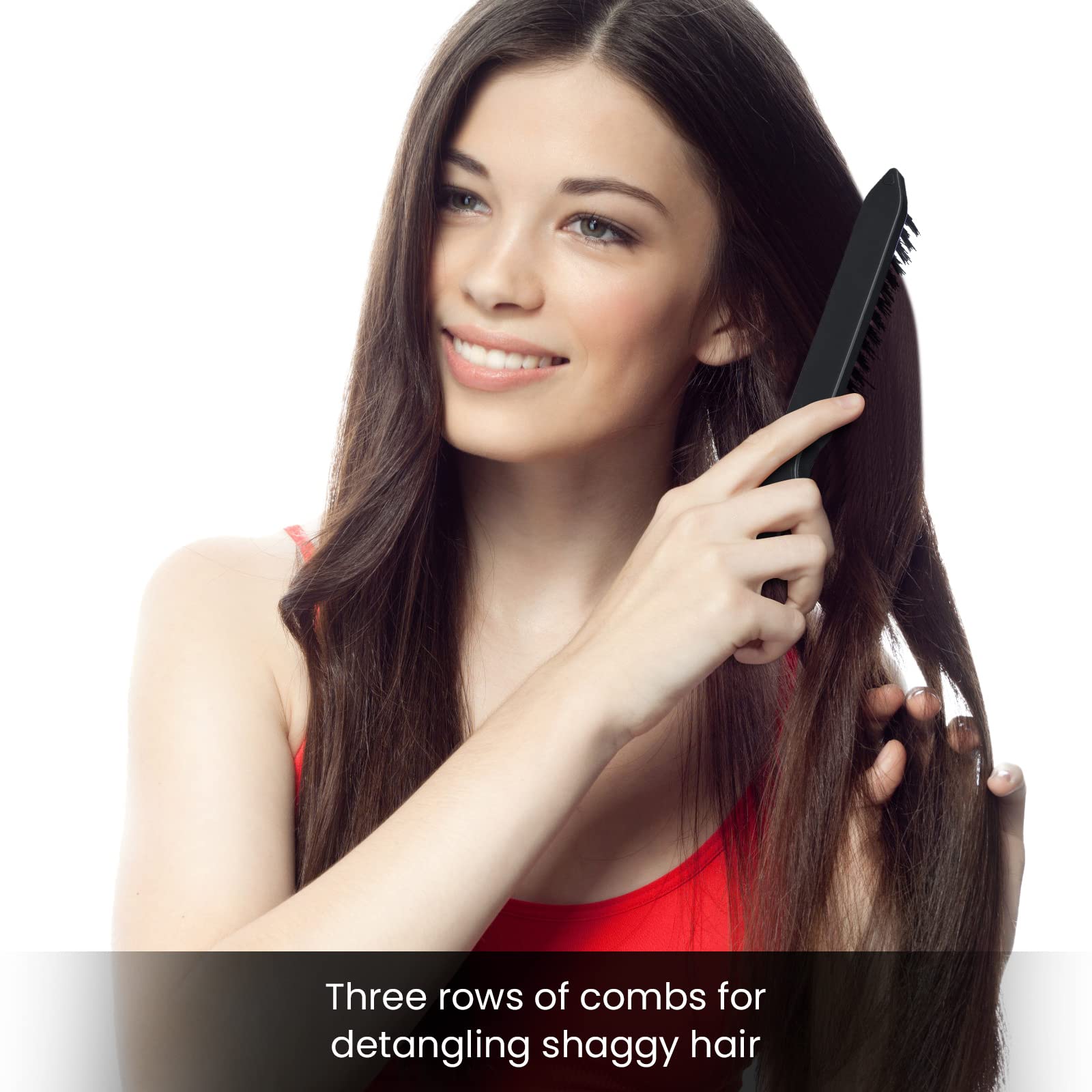 3Pcs Professional Hair Brush Set - Detangling Comb, Rat Tail Comb & Double-Sided Edge Brush for Women, Men & Kids - Perfect for Styling, Detangling & Grooming at Home or Salon (Black)