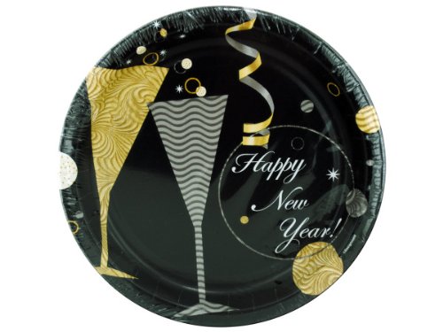8-Pack Flutes and Favors Paper Plates - Elegant Disposable Party Plates for Weddings, Birthdays & Baby Showers