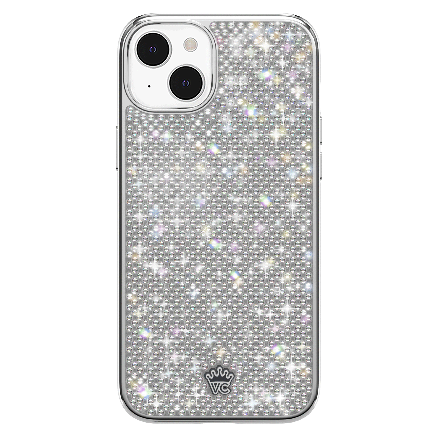 Luxury Chrome Caviar Crystals iPhone Case - Elegant Protective Cover for iPhone 13/14/15 Pro Max - Sparkling Rhinestone Design for Women & Girls - Perfect for Parties, Weddings & Special Occasions