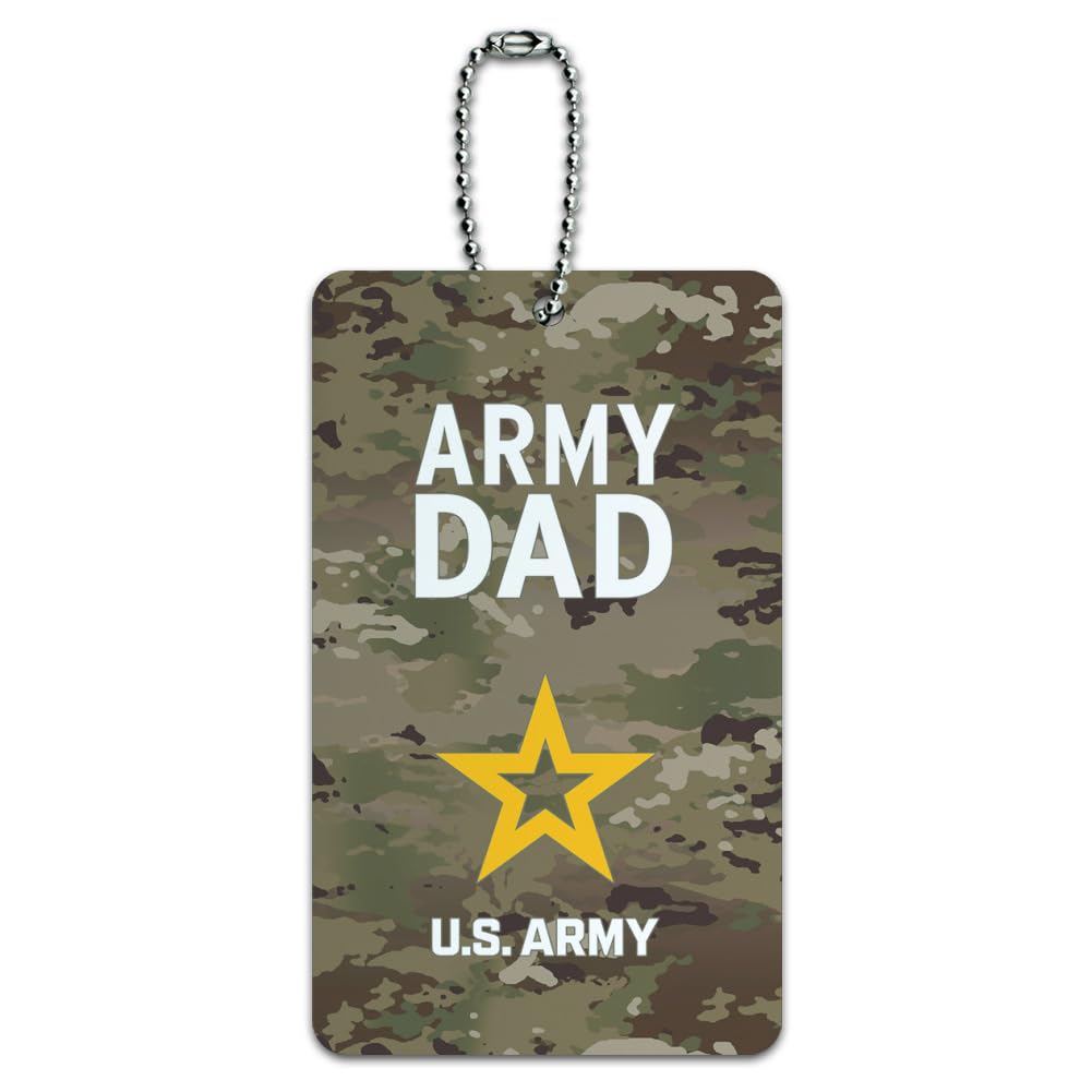 U.S. Army Dad Luggage Tag - Durable Military Themed Suitcase ID Card for Carry-On Bags - Perfect for Travel, Deployment & Military Family Gifts