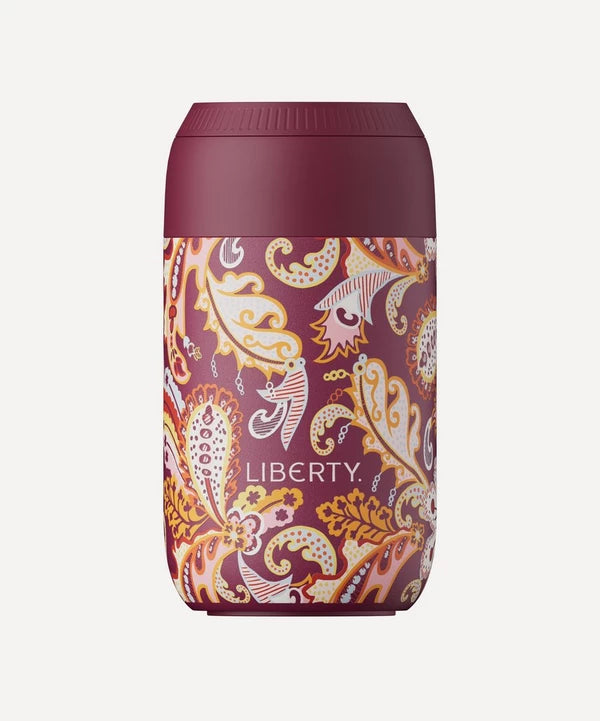Chilly's Liberty Series 2 Insulated Coffee Cup 340ml (12oz) - Concerto Feather Design - Leakproof Travel Mug for Hot & Cold Drinks - Perfect for Office, Commuting, and Outdoor Activities