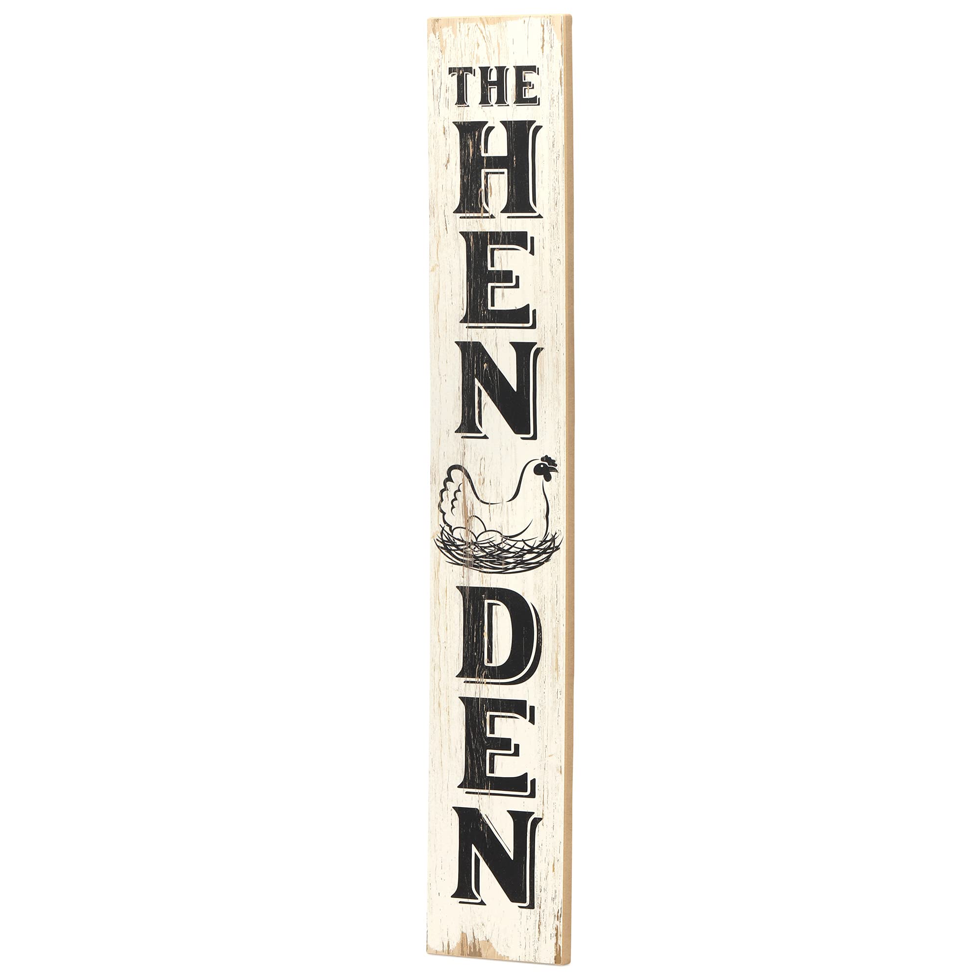 Hen Den Vertical Wood Wall Decor - Large Rustic Chicken Coop Sign for Farmhouse Kitchen, Dining Room & Country Home | Perfect for Poultry Lovers & Farmhouse Style Decor