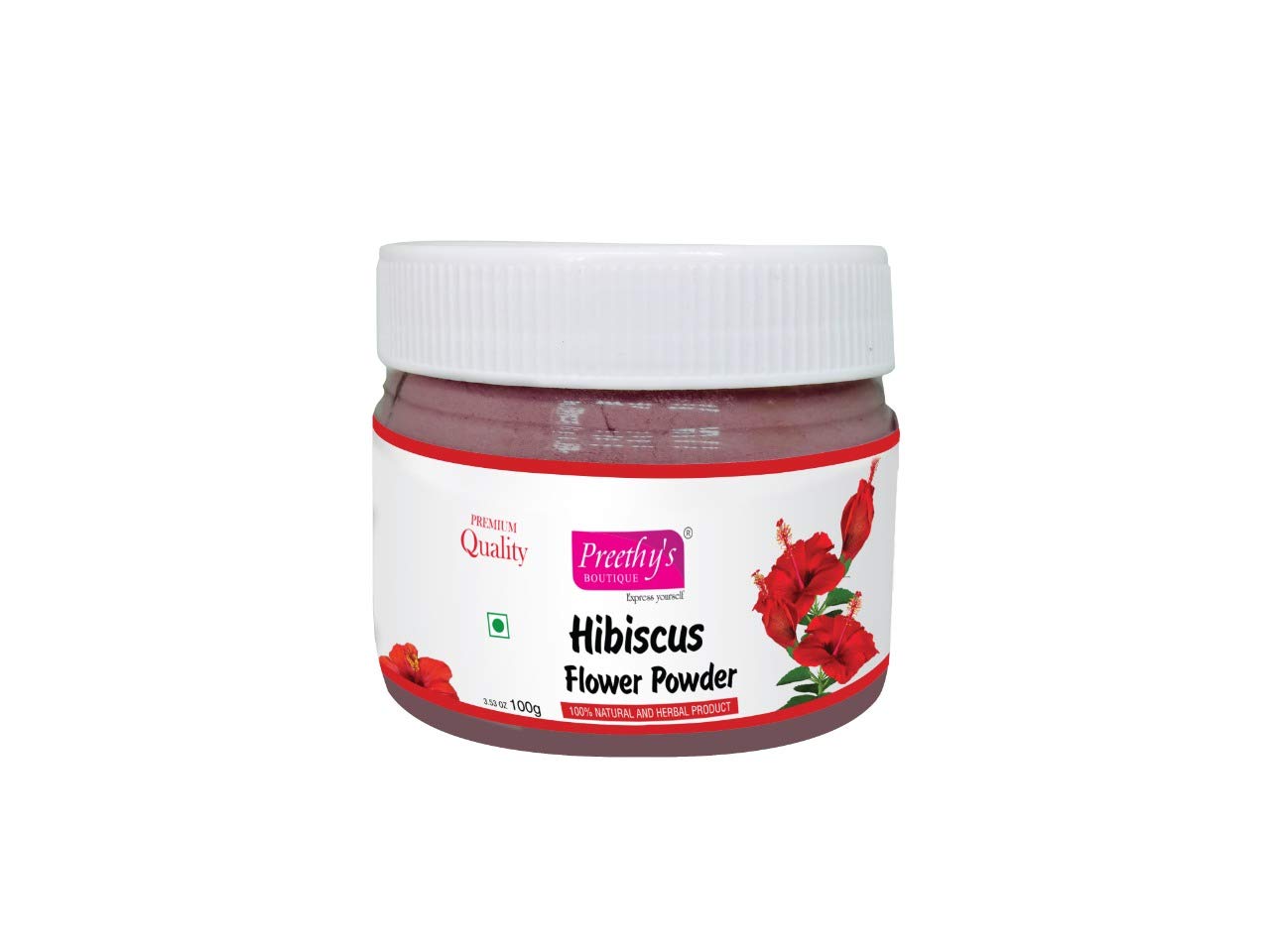 Organic Hibiscus Flower Powder 100g for Hair Growth & Scalp Care - Natural DIY Hair Mask & Herbal Treatment for Shiny, Strong Hair at Home