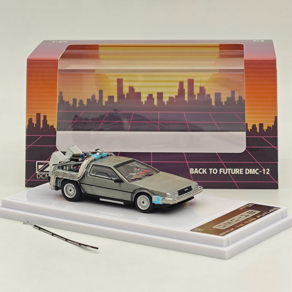 1:64 Back to the Future DMC-12 Time Machine Diecast Model Car - Collectible Movie Replica for Display & Gifts - Perfect for Fans, Collectors and Home Office Decor