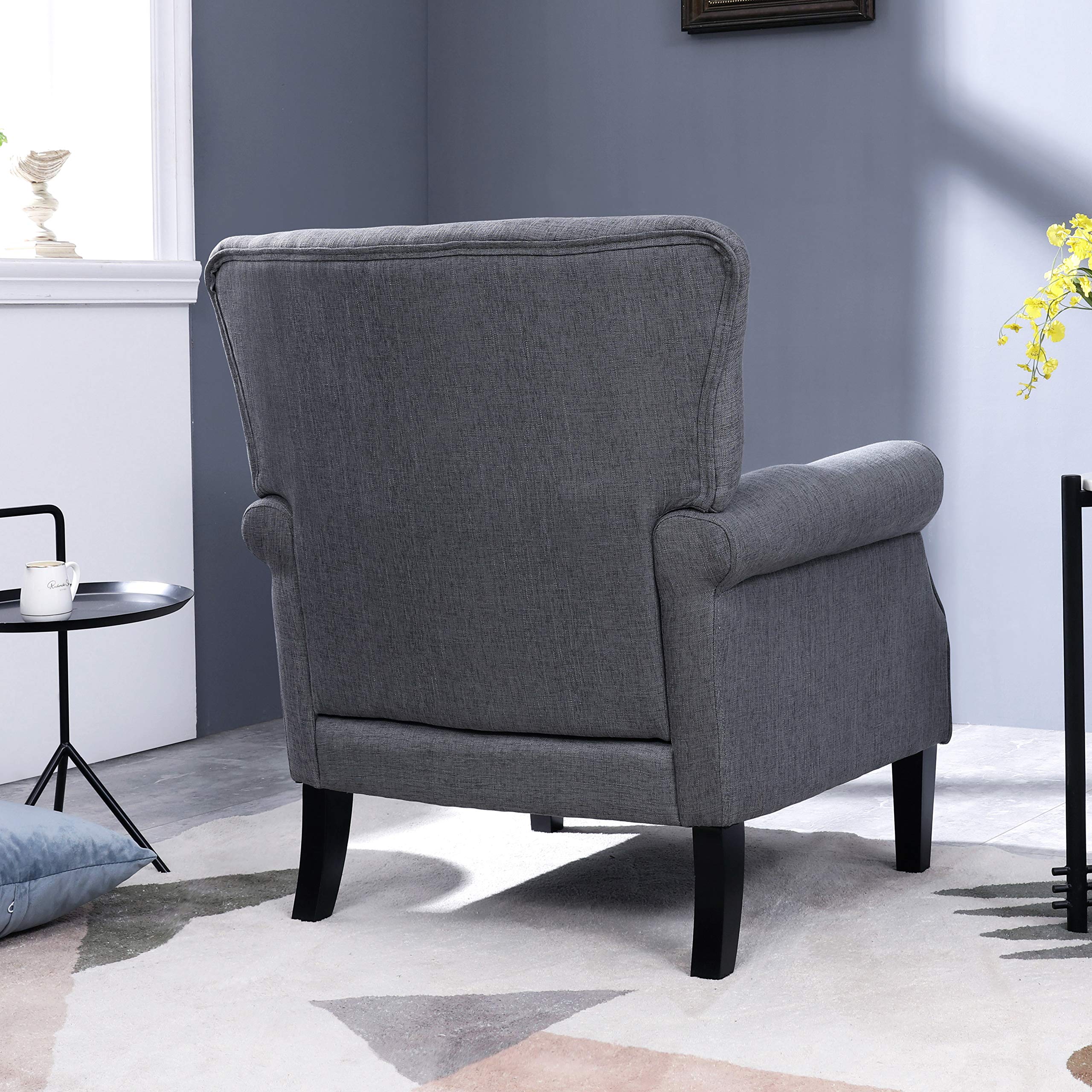 Romayard 2-Piece Mid Century Modern Accent Chairs - Upholstered Armchairs for Living Room, Bedroom, Office & Lounge - Comfortable Single Sofa Chairs for Home Decor, Reading Nook & Coffee Shop Seating