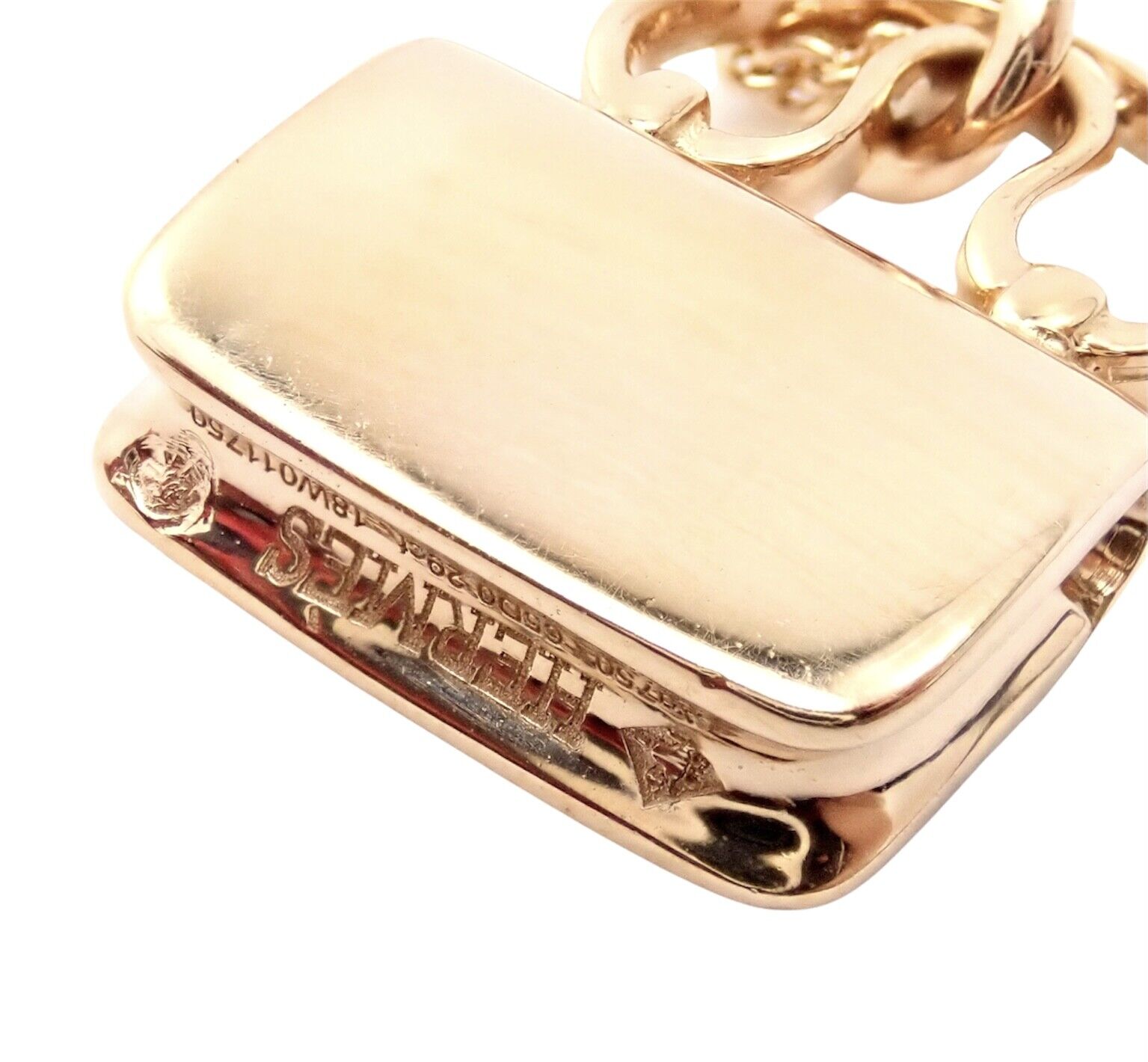 Authentic Hermes 18k Rose Gold Diamond Constance Amulette Pendant Necklace - Luxury Jewelry for Women, Perfect Gift for Anniversary & Special Occasions