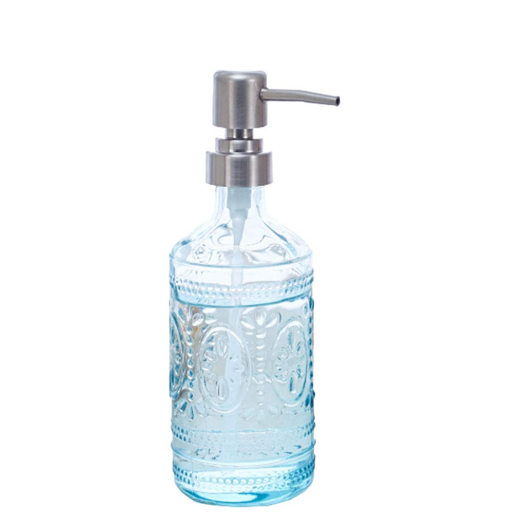 Glass Soap Dispenser for Bathroom & Kitchen - Hand Sanitizer, Lotion, Shampoo, Shower Gel Dispenser with Pump - Countertop Liquid Soap Dispenser for Hotel, Household, Salon (Color A) - Perfect for Bathroom Vanity, Kitchen Sink & Guest Room Essentials