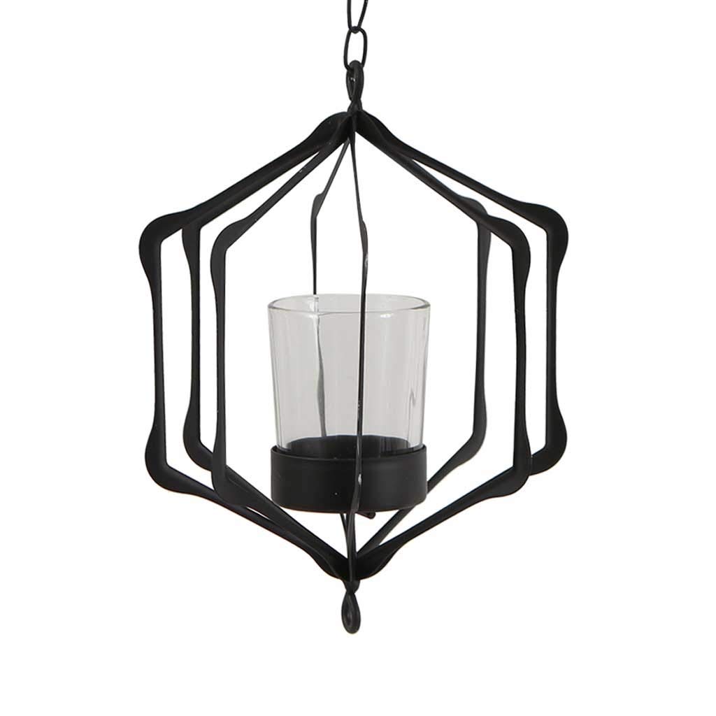 Modern Minimalist Wrought Iron Candle Chandelier - 35cm Chain Black Candle Holder for Home, Garden & Cafe Decor - Elegant Wall Sconces for Romantic Ambiance, Wedding & Outdoor Lighting