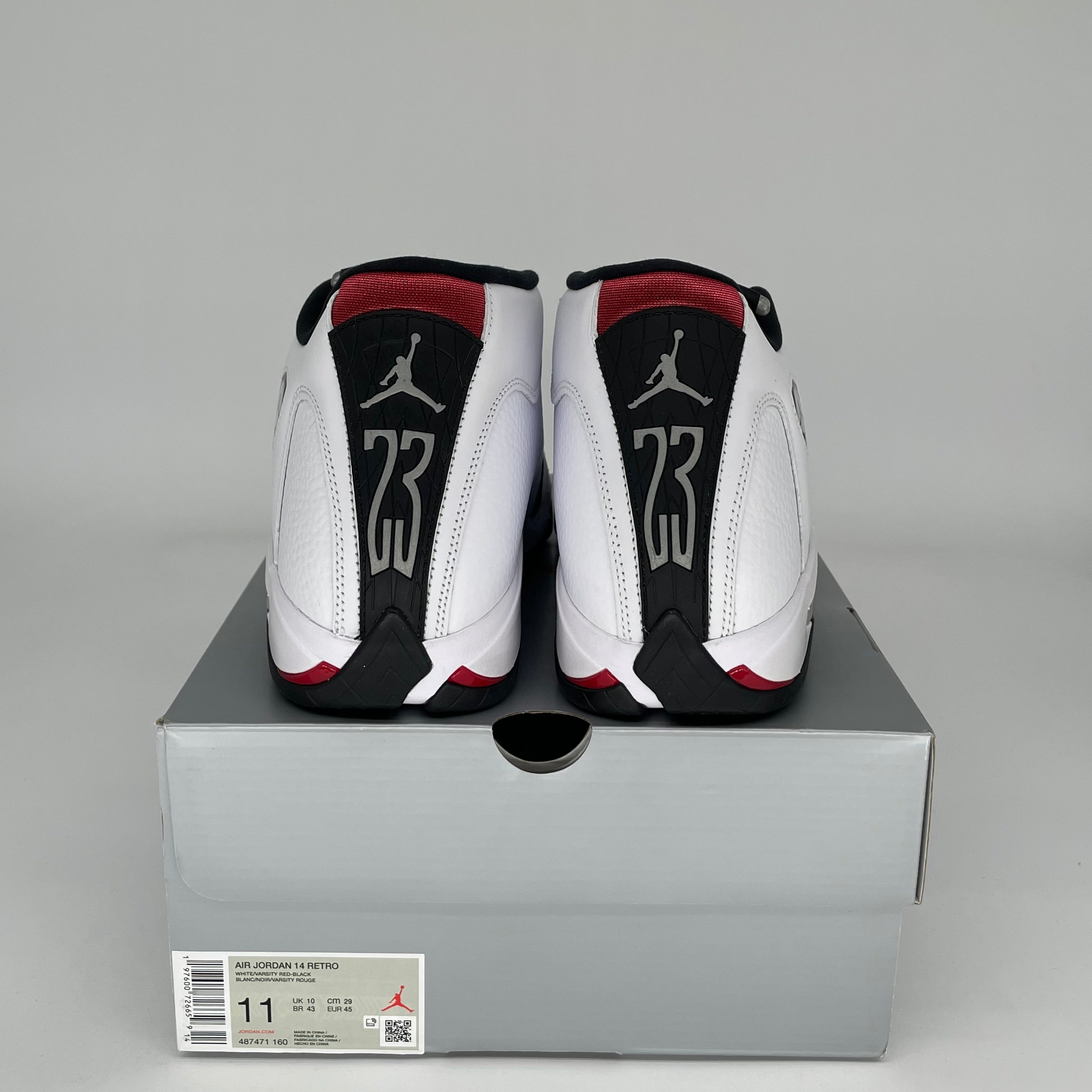 AIR JORDAN 14 Retro Black Toe Men's Basketball Shoes Size 11 - Official 487471-160 | Perfect for Streetwear, Sneaker Collecting & Basketball Games