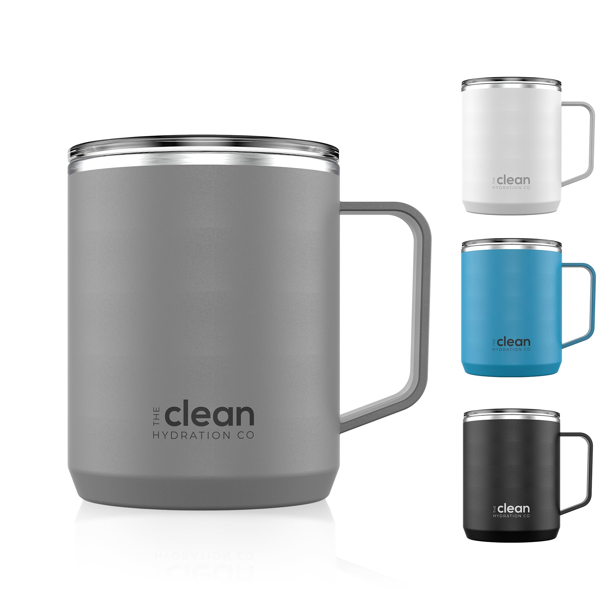 Premium Insulated Coffee Tumbler - 12oz Vacuum Sealed Travel Mug with Ceramic Lining & Leak-Proof Lid | Keeps Hot/Cold for Hours | Perfect for Commuting, Camping & Office Use (Gray)