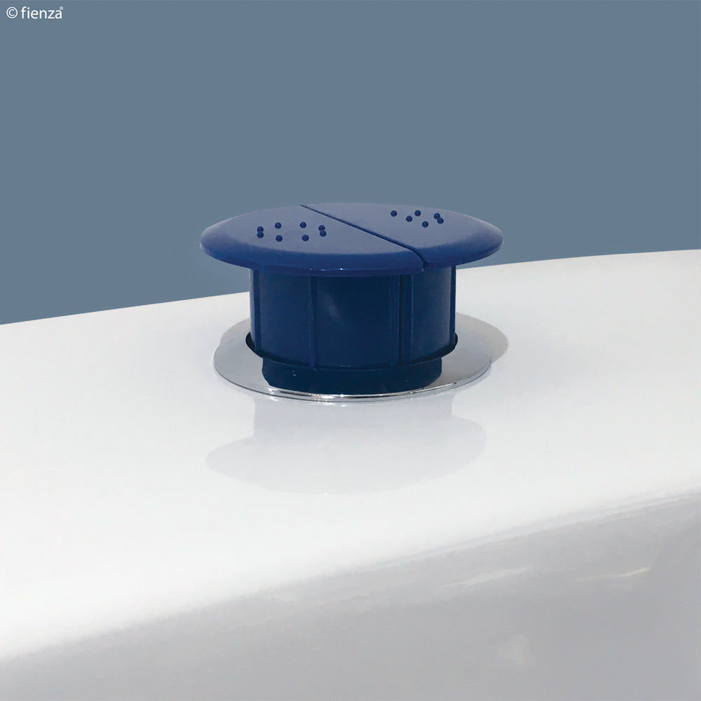 Fienza 890200 Raised Care Flush Buttons for Toilet - Blue ADA Compliant Bathroom Accessories - Ideal for Elderly & Disabled Users in Home & Healthcare Facilities