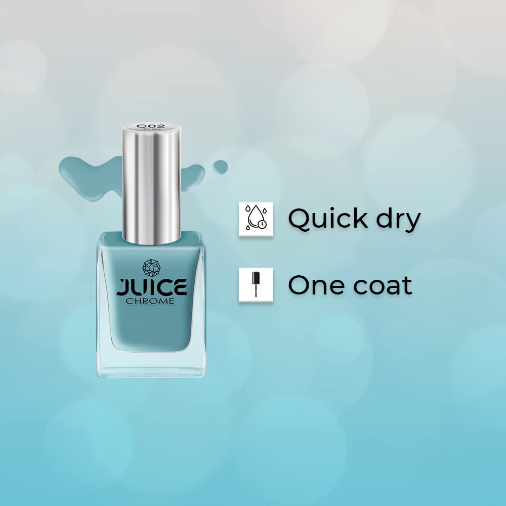 JUICE Quick-Dry Long-Lasting Chip-Resistant Gel Finish High-Gloss Nail Polish - Sapphire Blue #272 | F&D Approved Colors & Pigments | Perfect for Salon, Home Manicures & Special Occasions