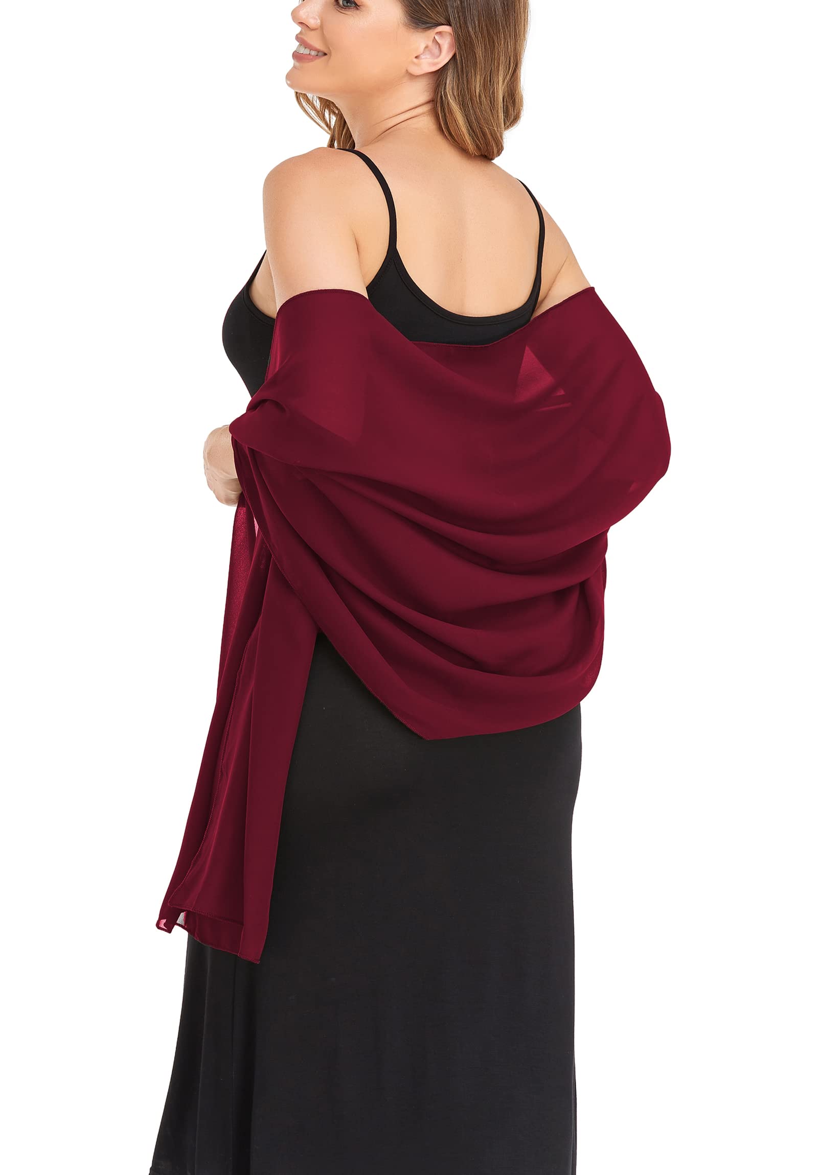 Elegant Sheer Chiffon Shawl Wrap for Women - Soft Silky Bridal Scarf for Wedding, Evening Dresses & Special Occasions - Perfect for Formal Events, Date Nights & Church Gatherings