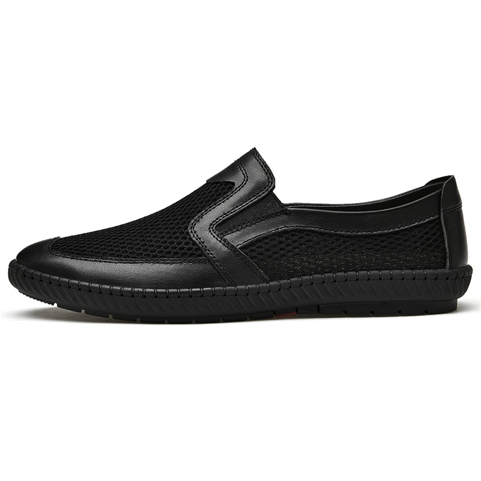 Breathable Lightweight Men's Smoking Loafers - Flexible Flat Heel Anti-Slip Casual Slip-On Shoes for Work, Travel & Daily Wear