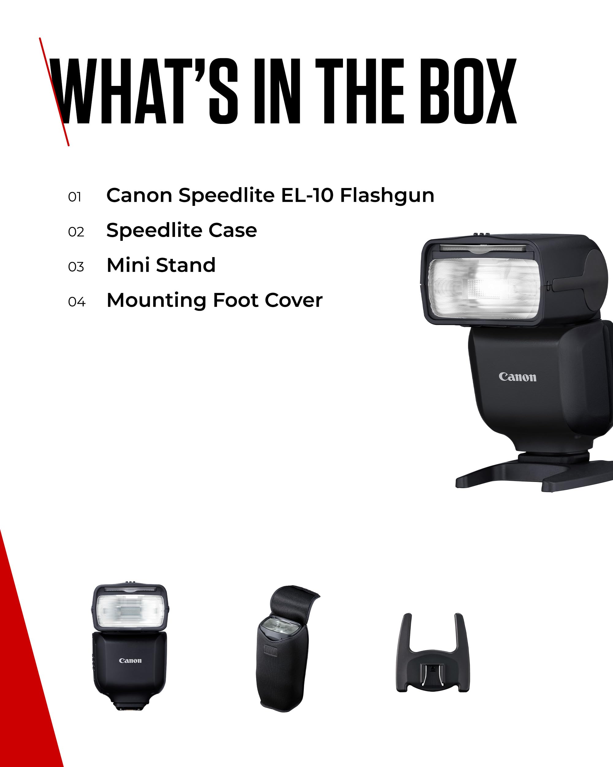Canon Speedlite EL-10 Flash with E-TTL II | 1/1 to 1/1024 Power Range | Multi-Function Shoe | Lightweight AA Battery Powered | Perfect for Portrait, Wedding & Event Photography
