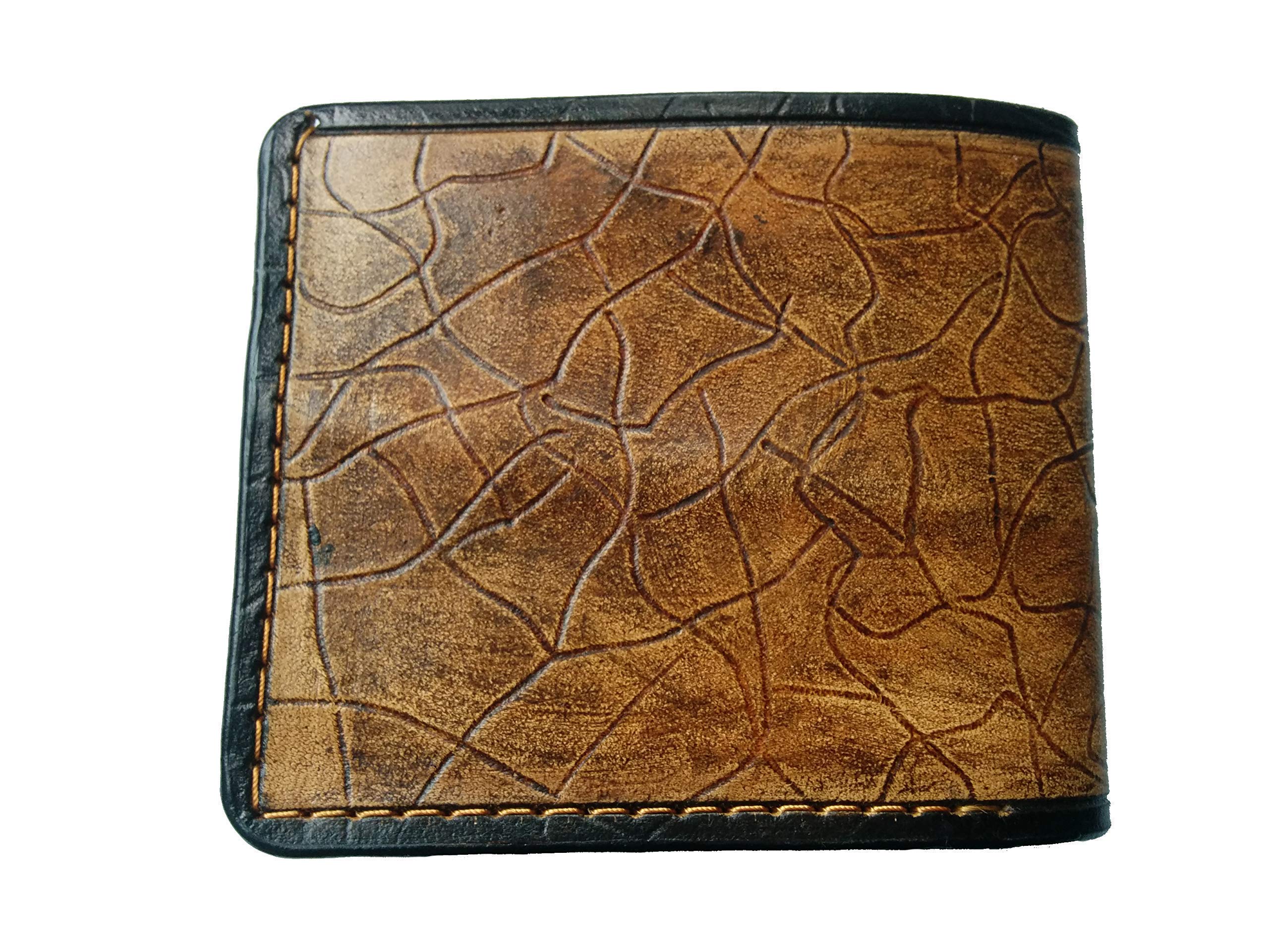 Authentic 3D Genuine Leather Bifold Wallet - Handcrafted Indian Chief Skull & Native American Apache Headdress Design - Patriotic Men's Carved & Tooled Custom Wallet - Perfect for Everyday Use & Gift Giving