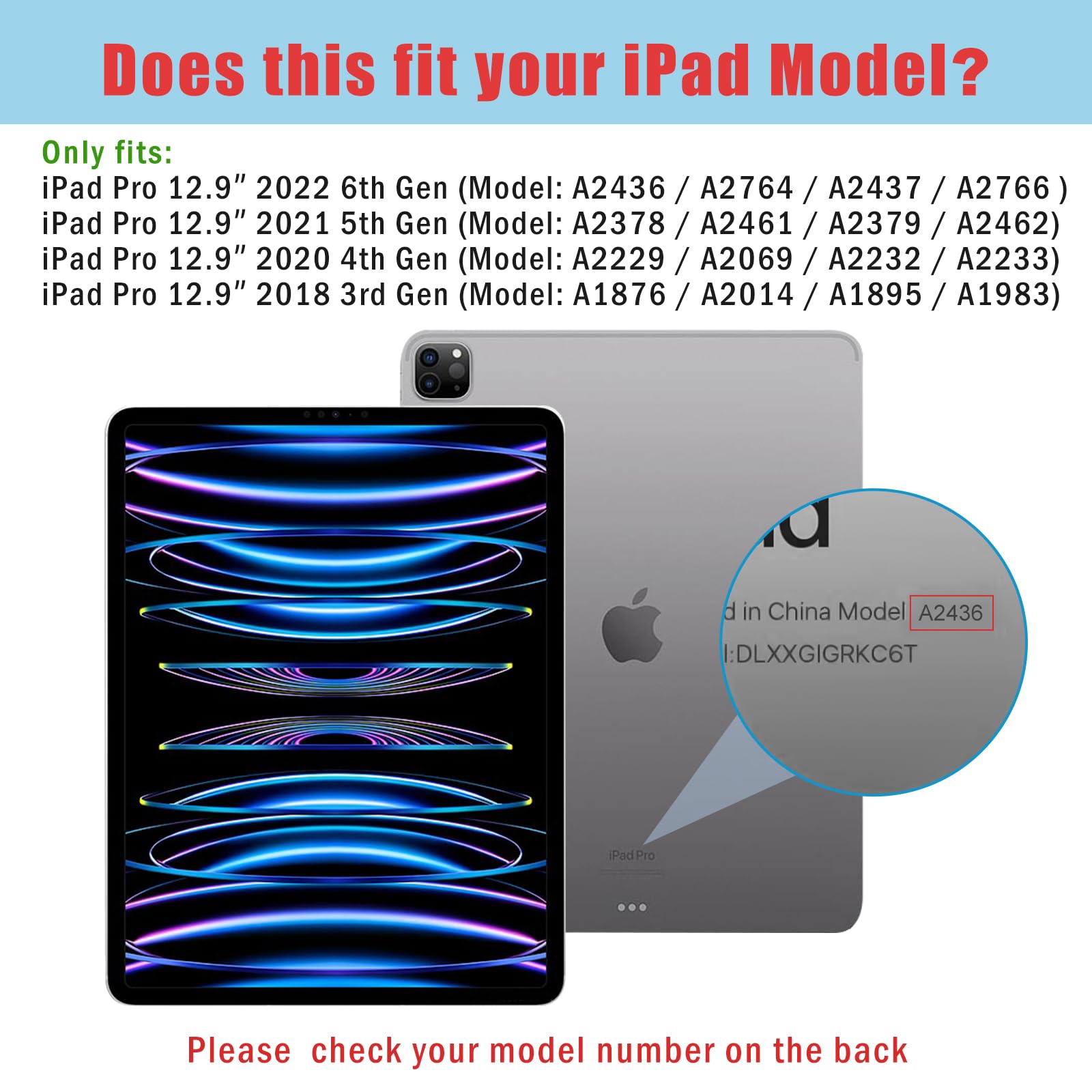 ProCase iPad Pro 12.9 Case (6th/5th/4th/3rd Gen 2022-2018) - Clear Protective Cover with Apple Pencil Holder & Auto Sleep/Wake | Slim Fit, Shockproof Design for Work, School & Travel